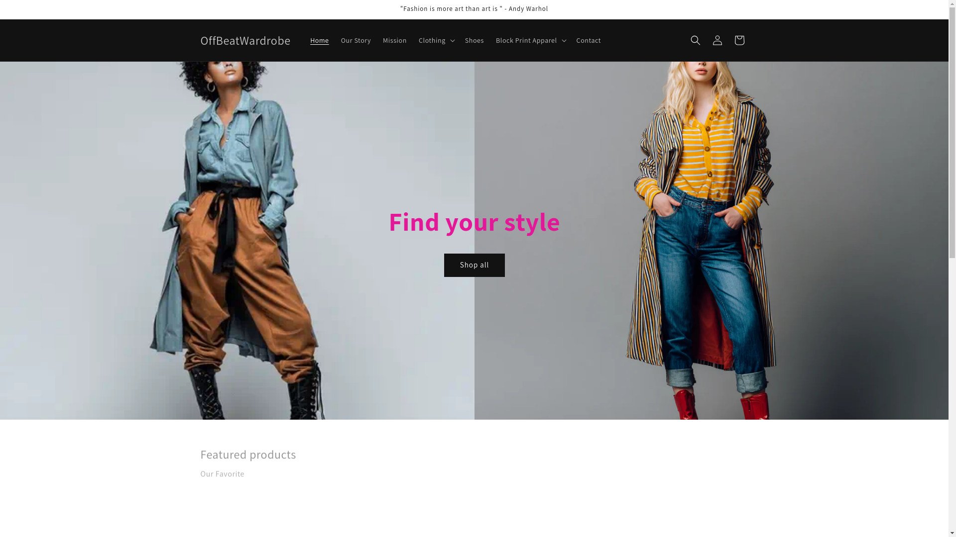 website screenshot of https://offbeatwardrobe.com/