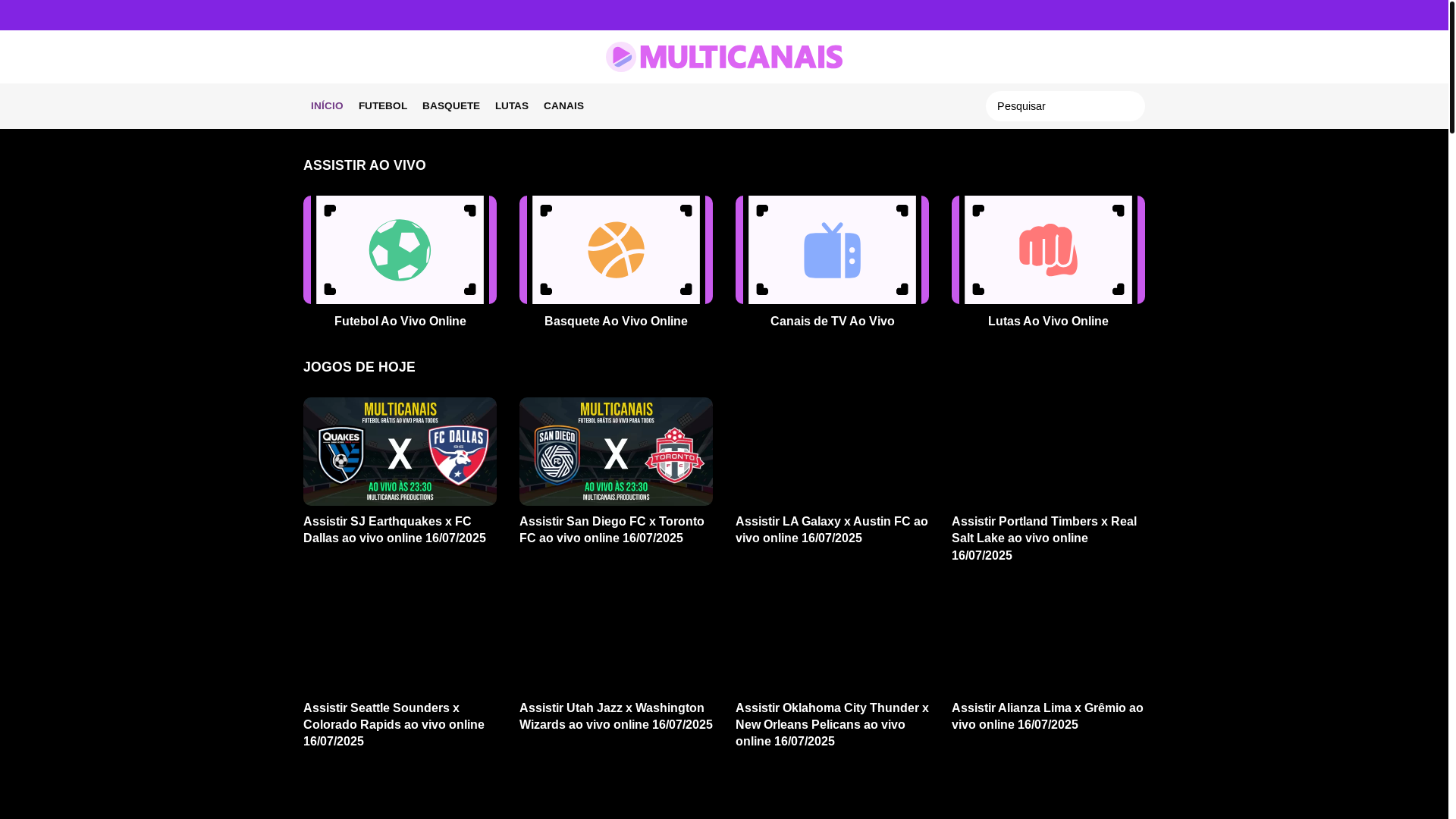 website screenshot of https://multicanais.productions/
