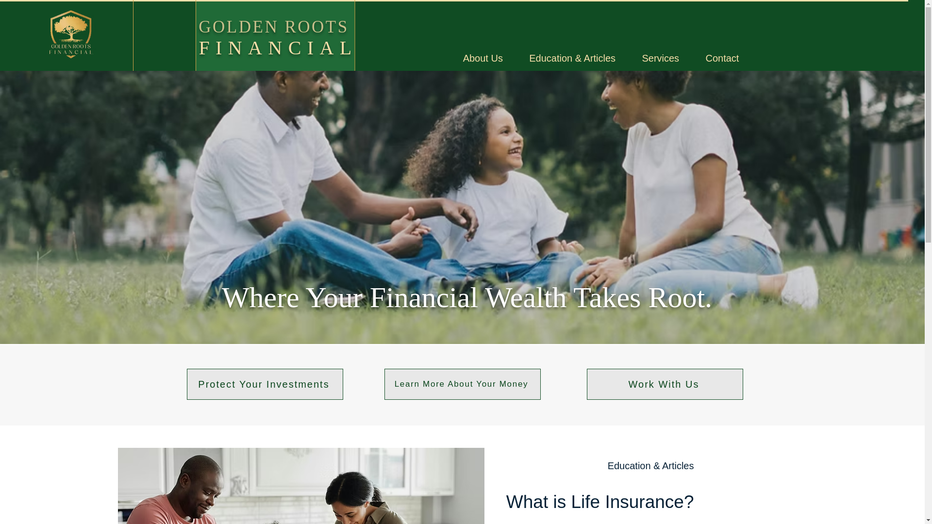 website screenshot of https://goldenrootsfinancial.com/