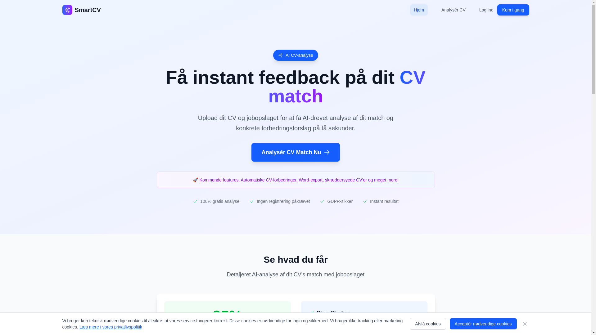 website screenshot of https://cvhjaelp.dk/