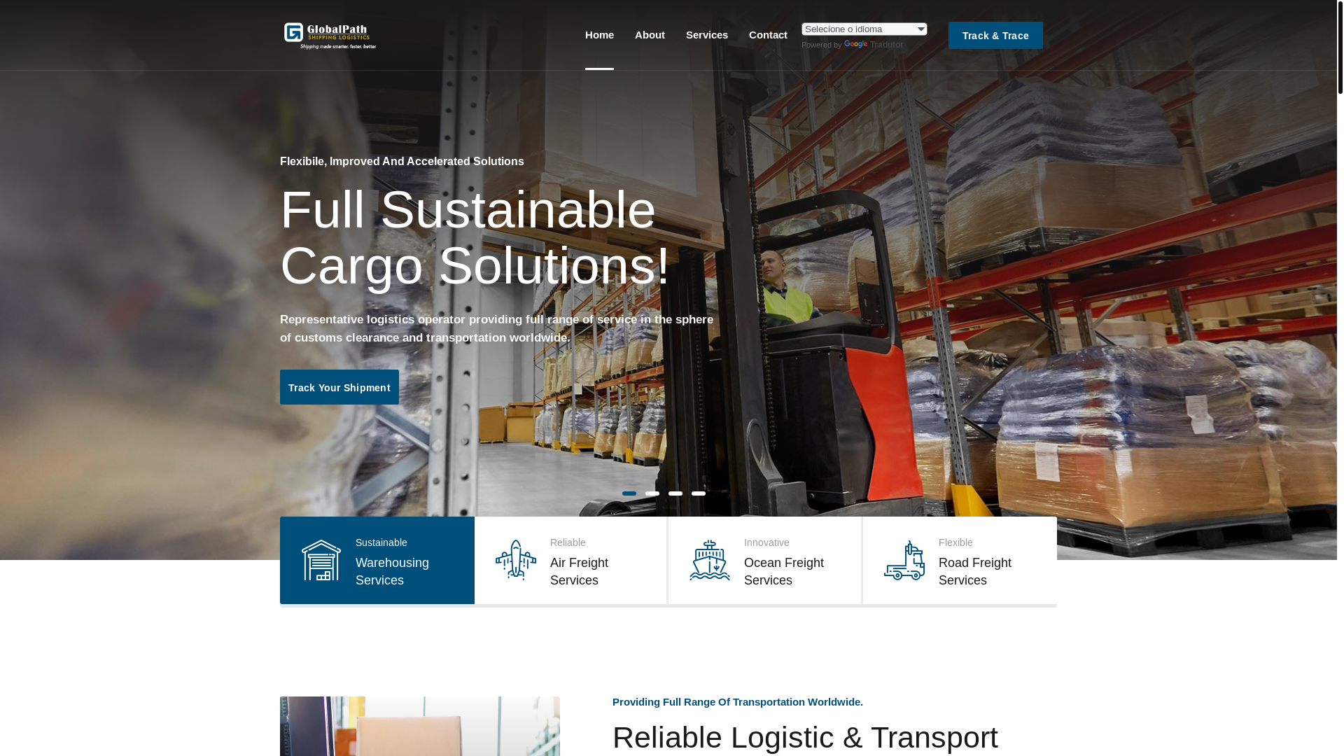 website screenshot of https://globalpathshippinglogistics.org/