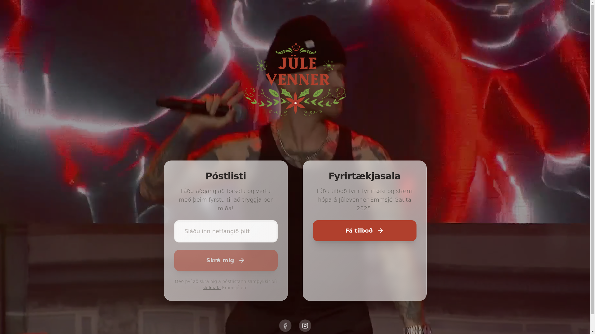 website screenshot of https://julevenner.is/