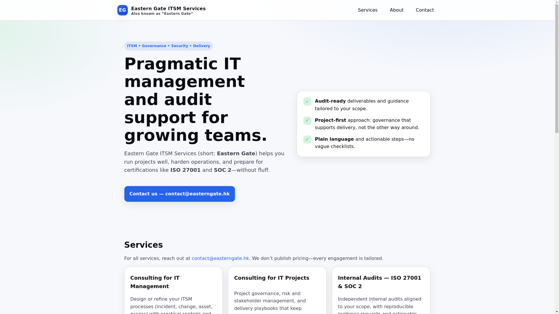 website screenshot of https://eastern-gate-generic.pages.dev/