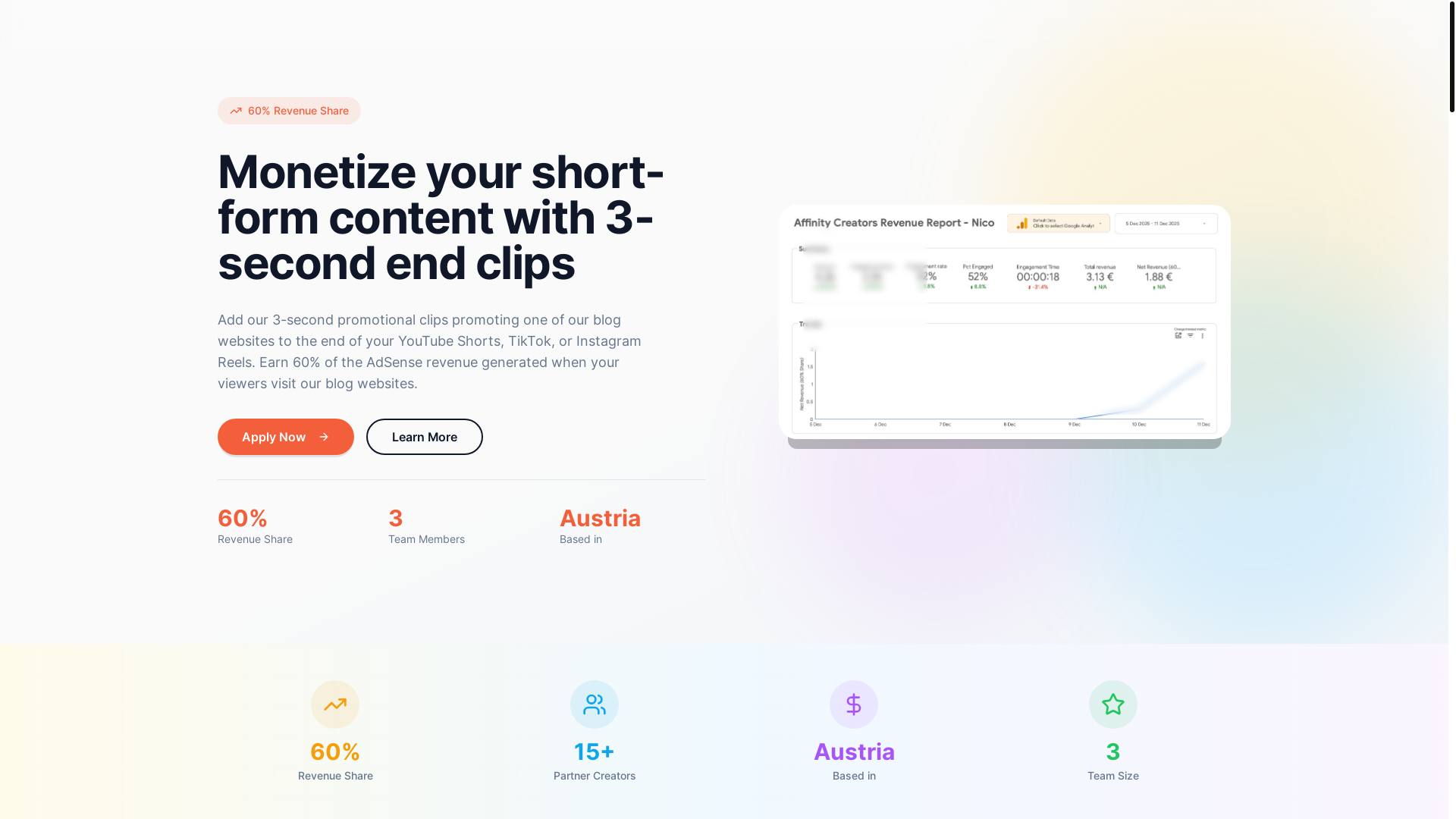 website screenshot of https://affinitycreators.at/