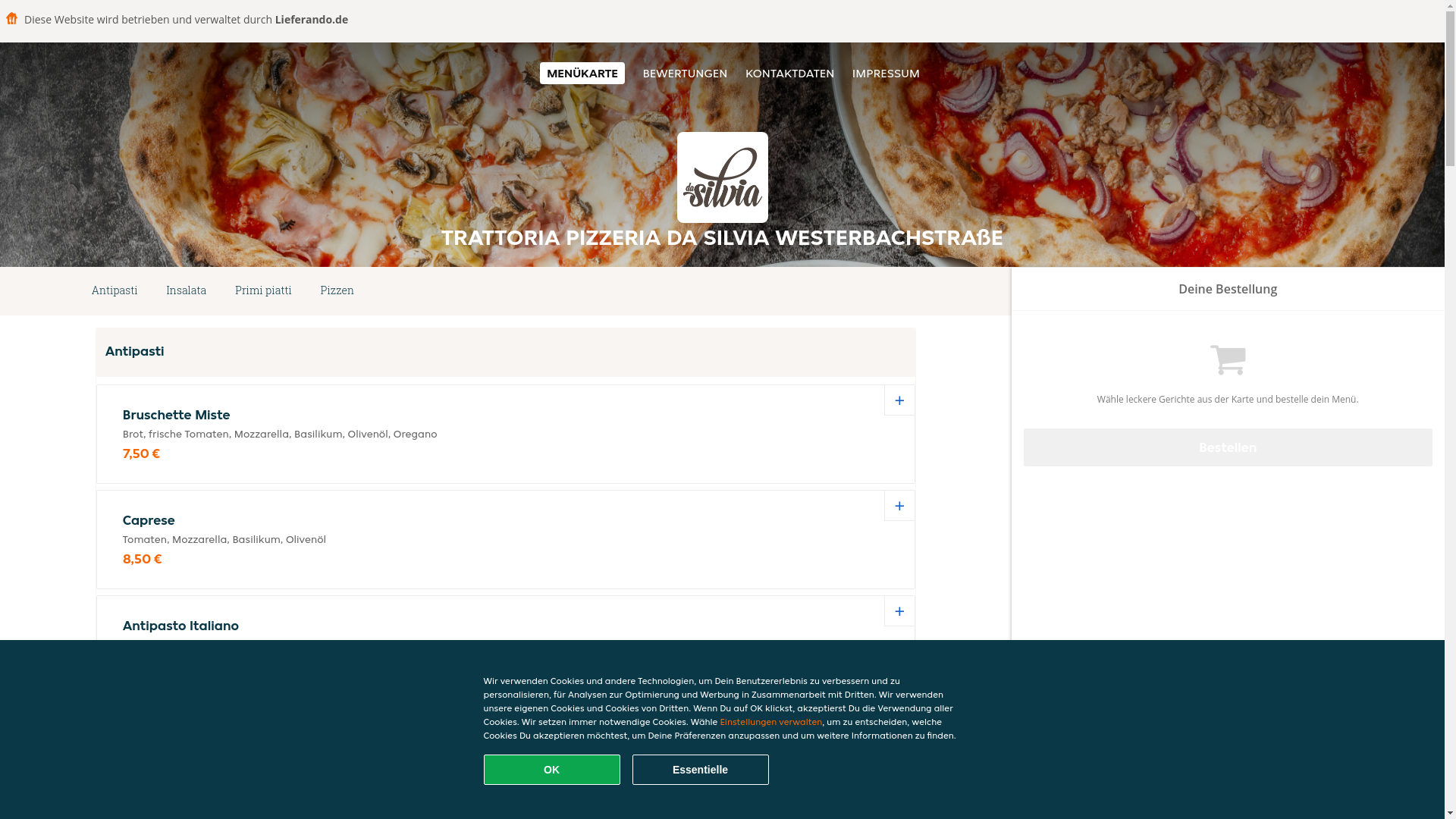 website screenshot of https://trattoriapizzeriadasilvia-frankfurtammain.de/