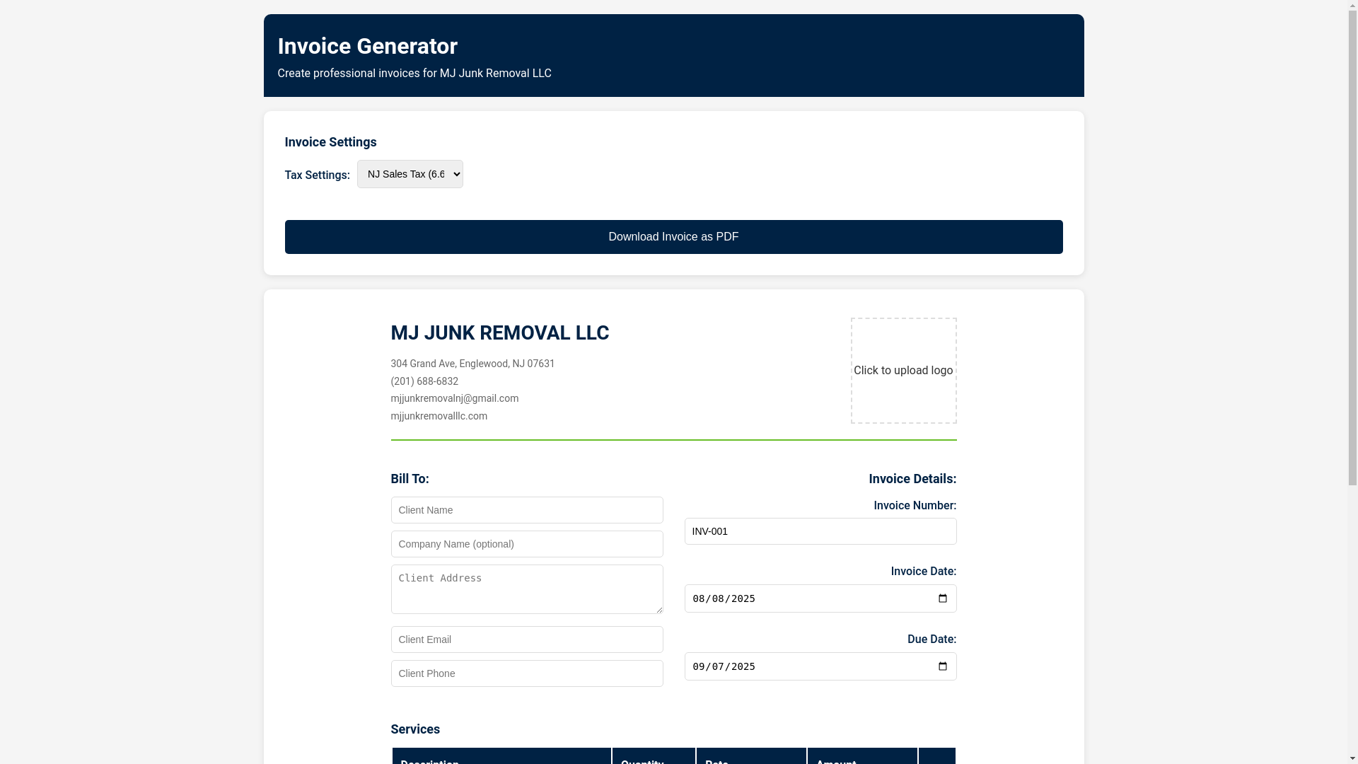 website screenshot of https://invoicetool.pages.dev/