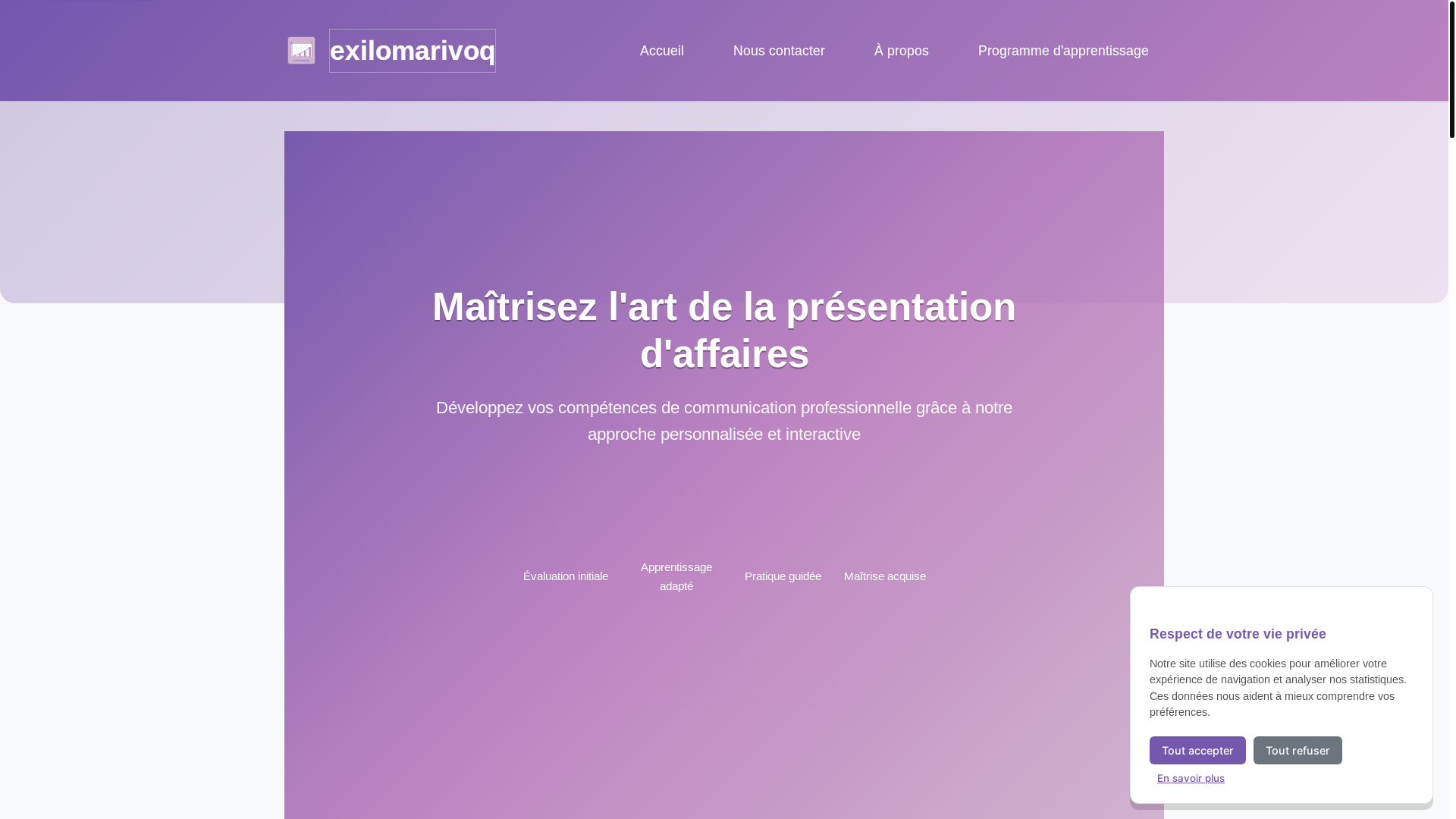 website screenshot of https://exilomarivoq.com/
