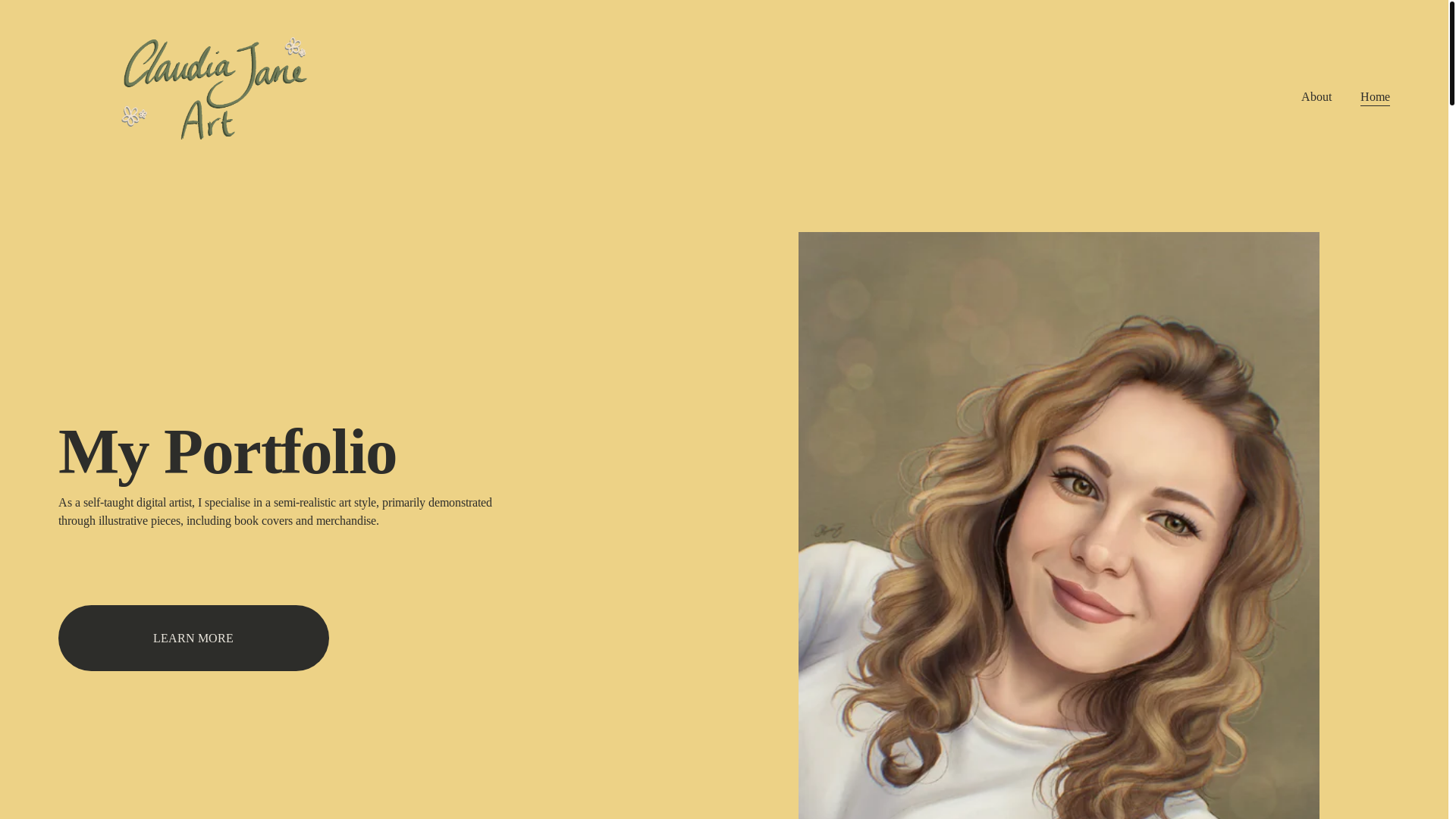 website screenshot of https://claudiajaneart.co.uk/