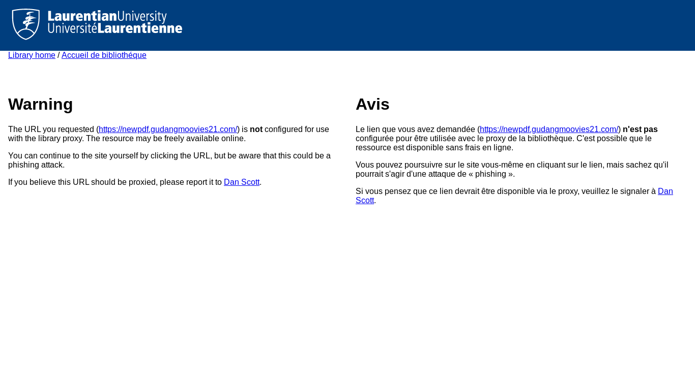 website screenshot of http://librweb.laurentian.ca/login?url=https://newpdf.gudangmoovies21.com/