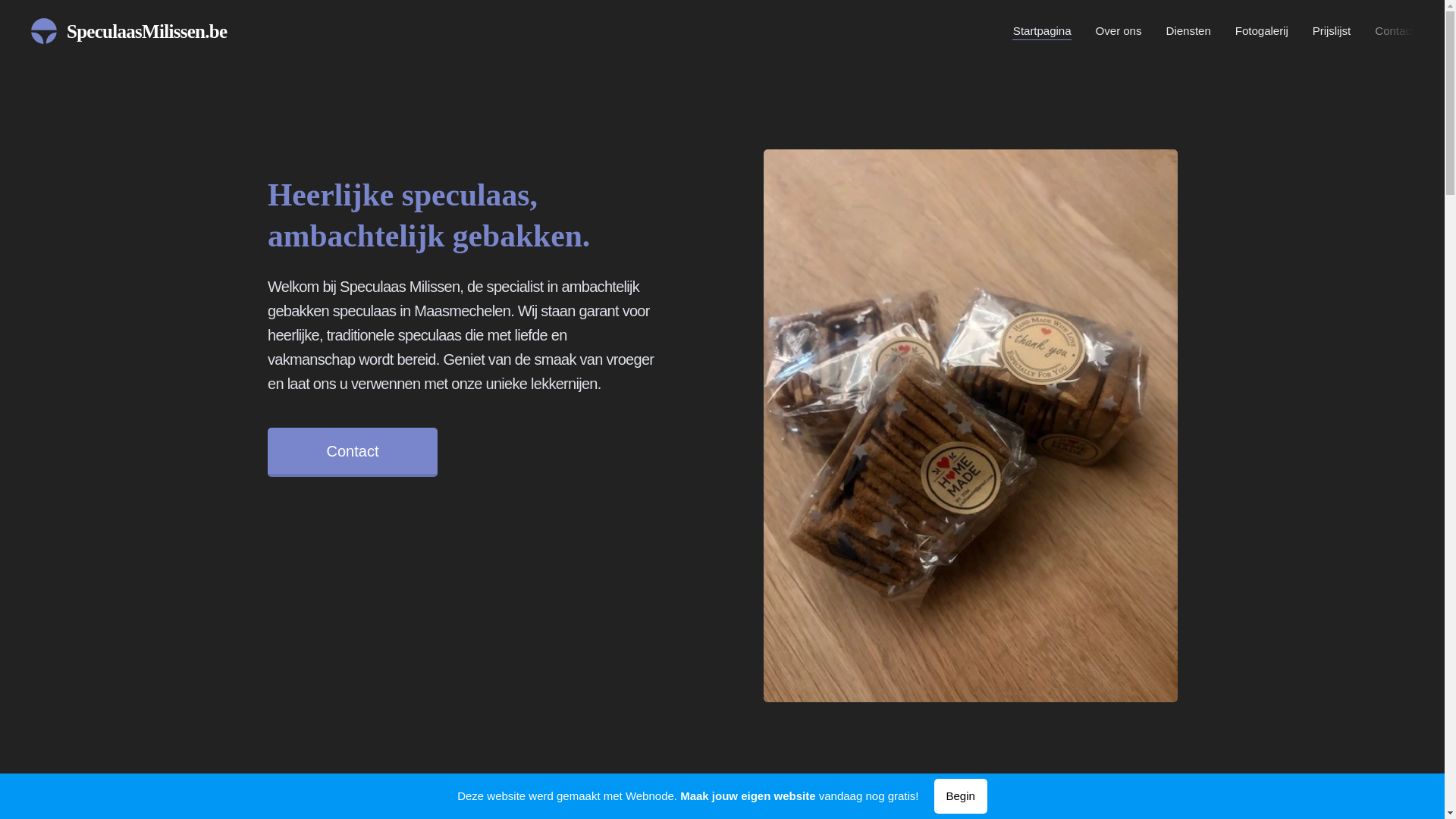 website screenshot of https://speculaasmilissen.be/