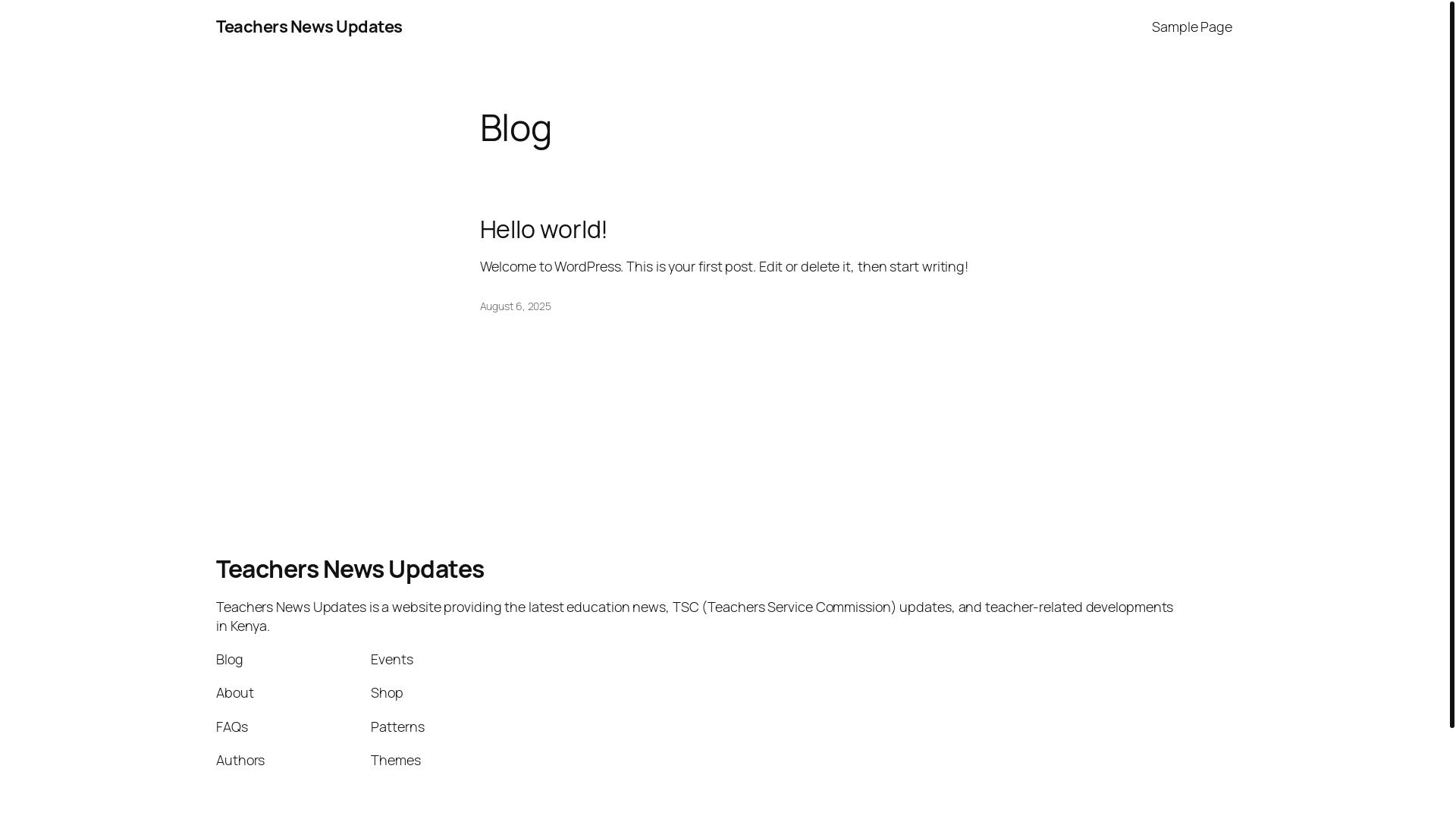website screenshot of https://teachersnewsupdates.co.ke/