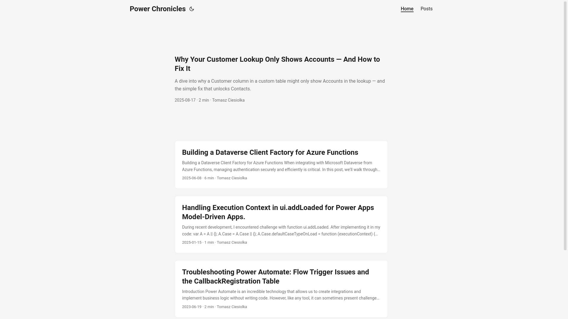 website screenshot of https://powerchroniclesdev.pages.dev/