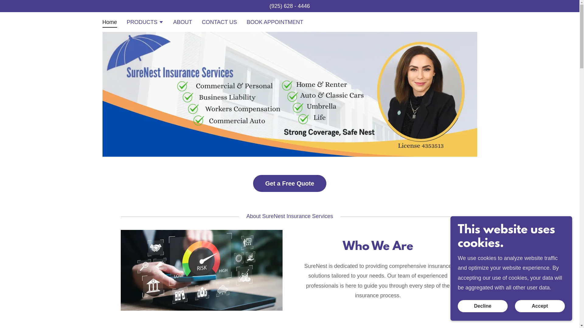 website screenshot of https://surenestinsuranceservices.com/
