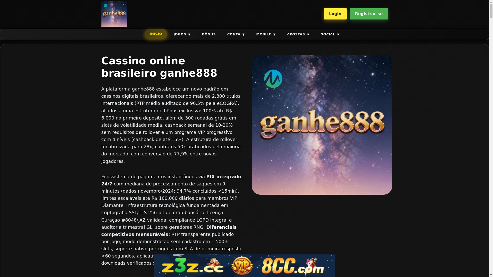 website screenshot of https://ganhe888cp.com/