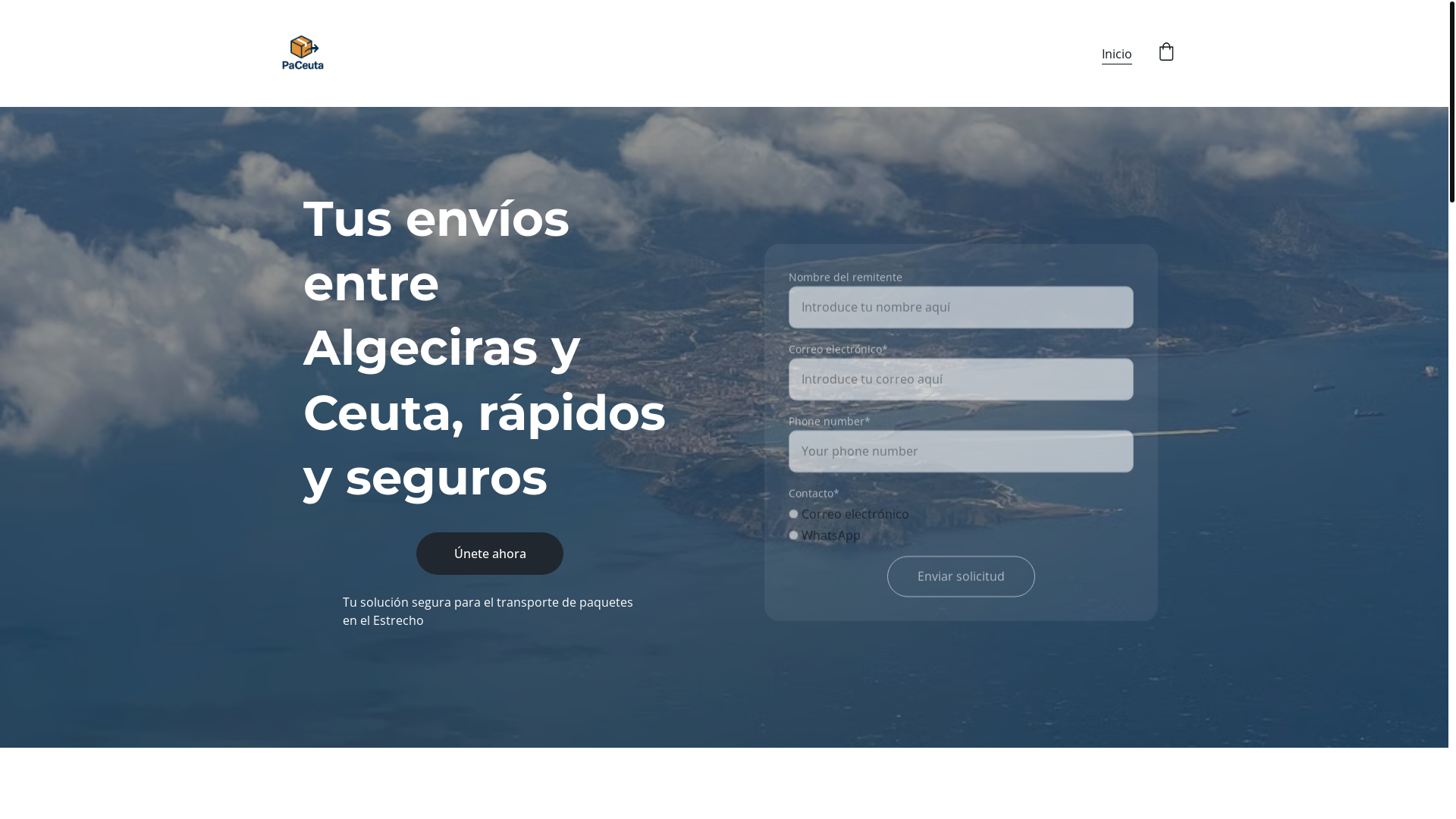 website screenshot of https://paceuta.app/