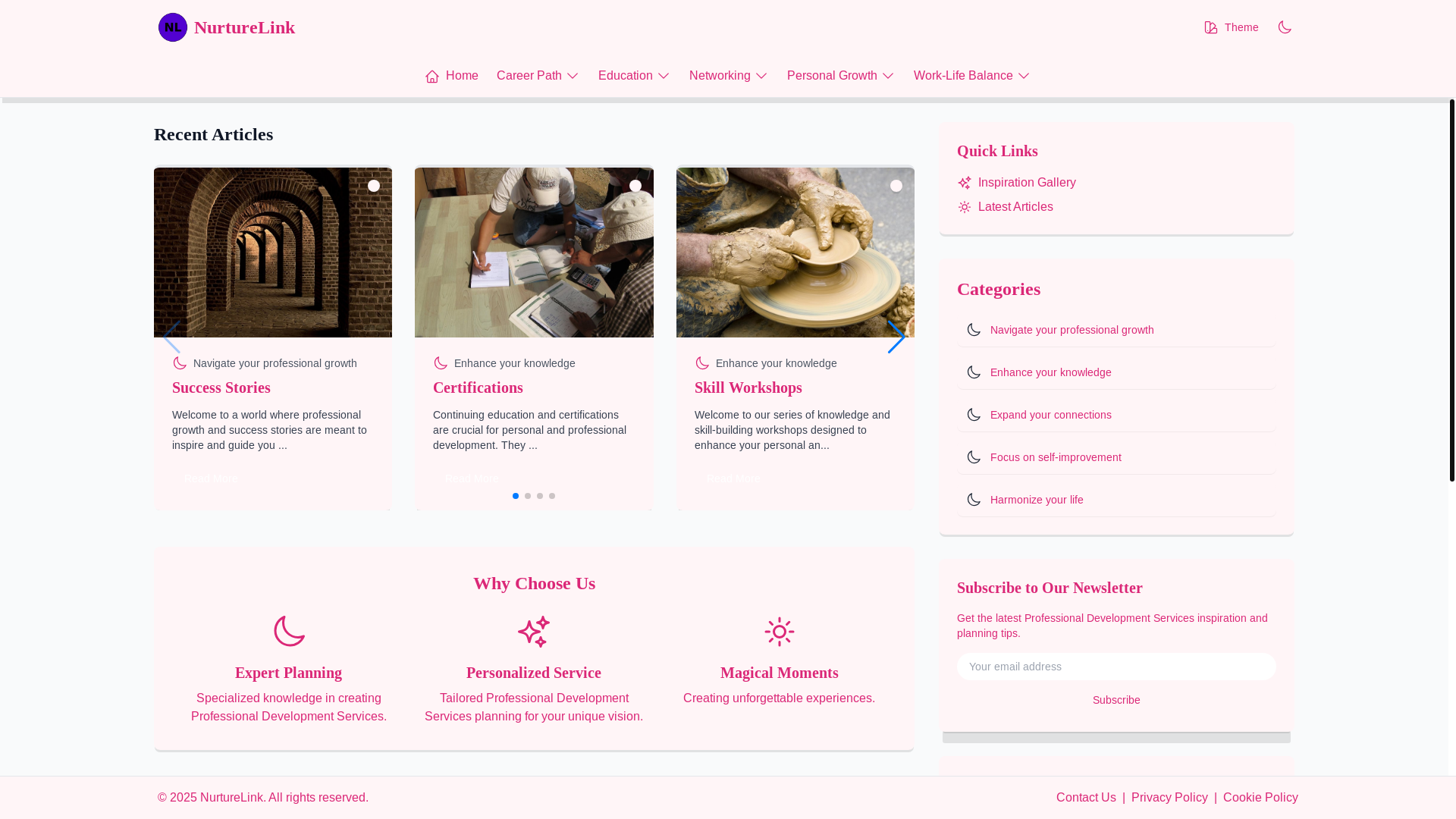 website screenshot of https://careernurturelink.xyz/