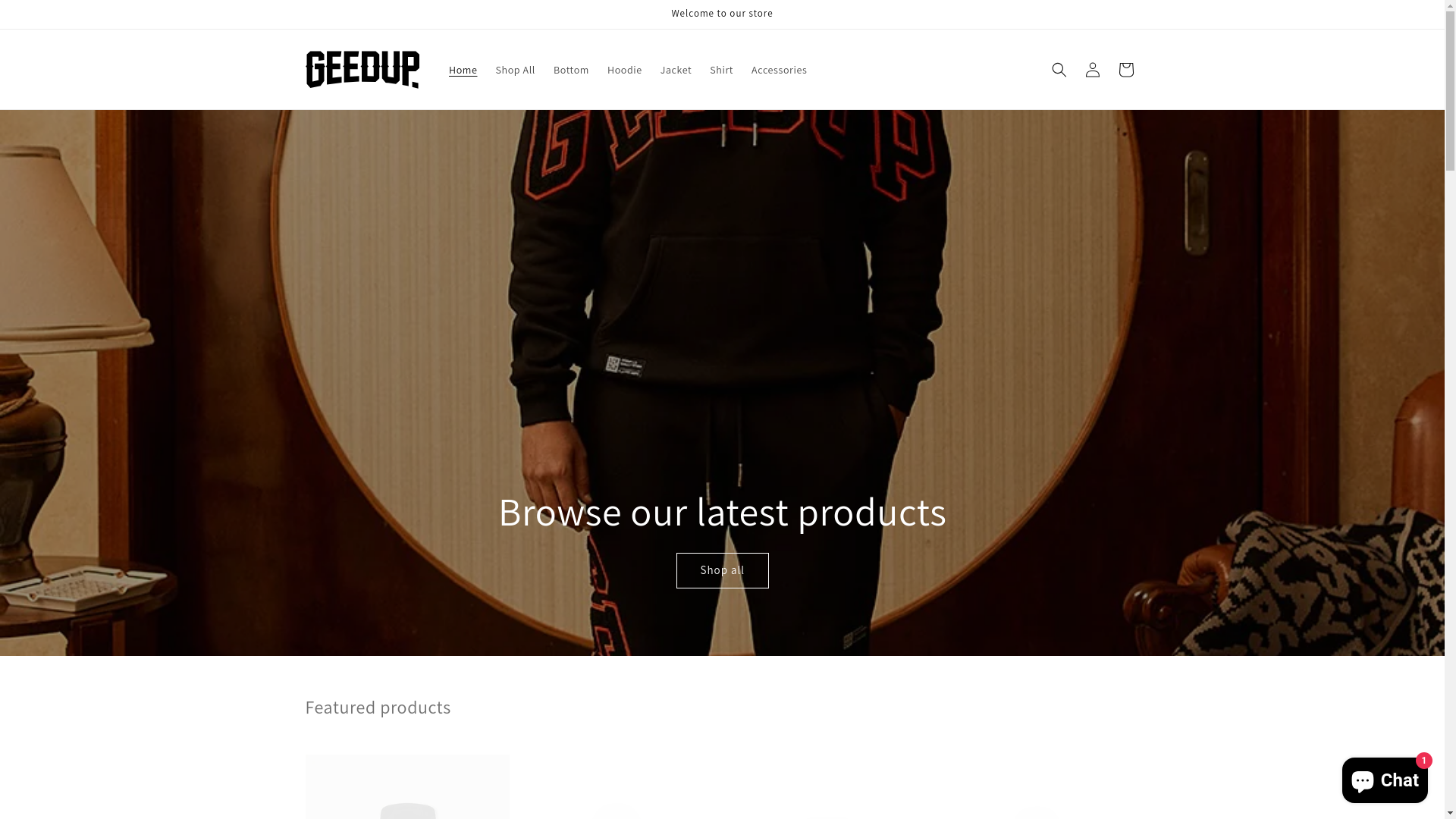 website screenshot of https://geedupscclothing.shop/