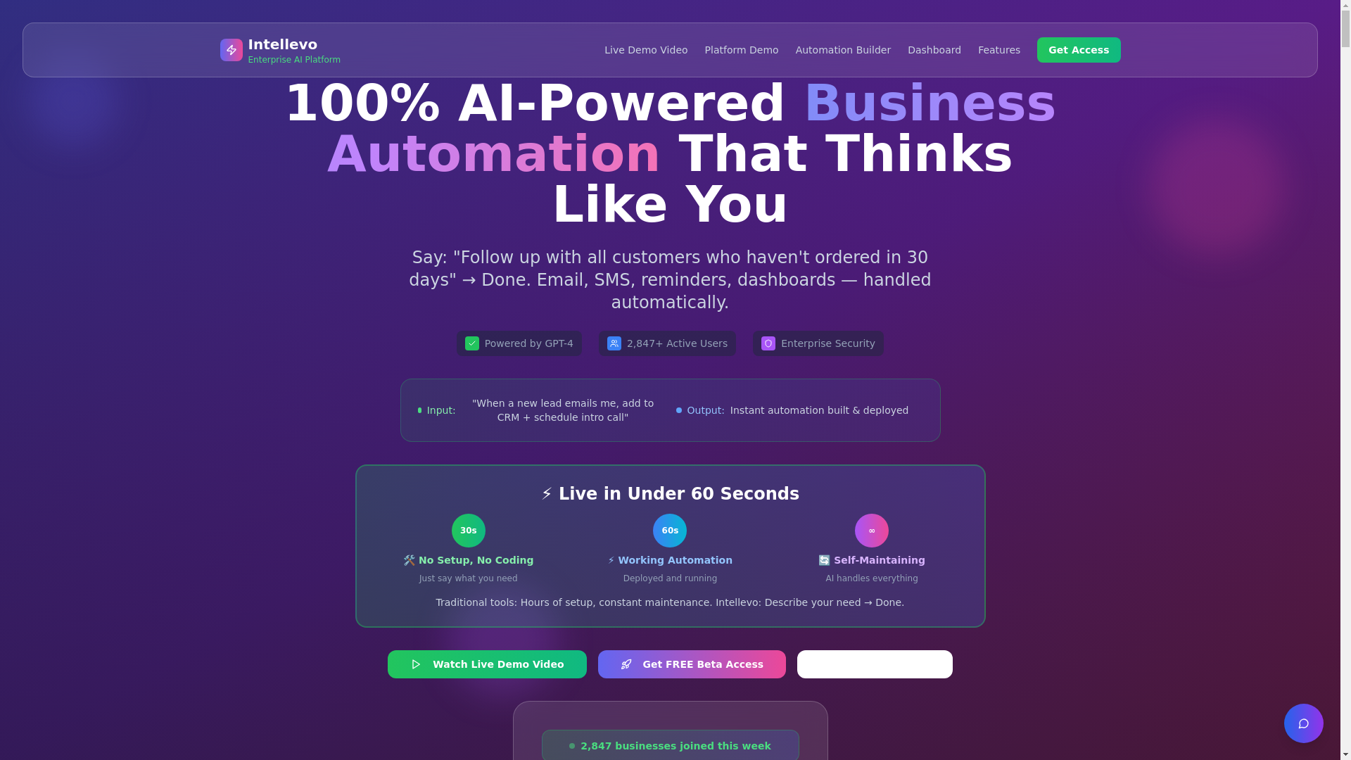 website screenshot of https://intellevo.net/