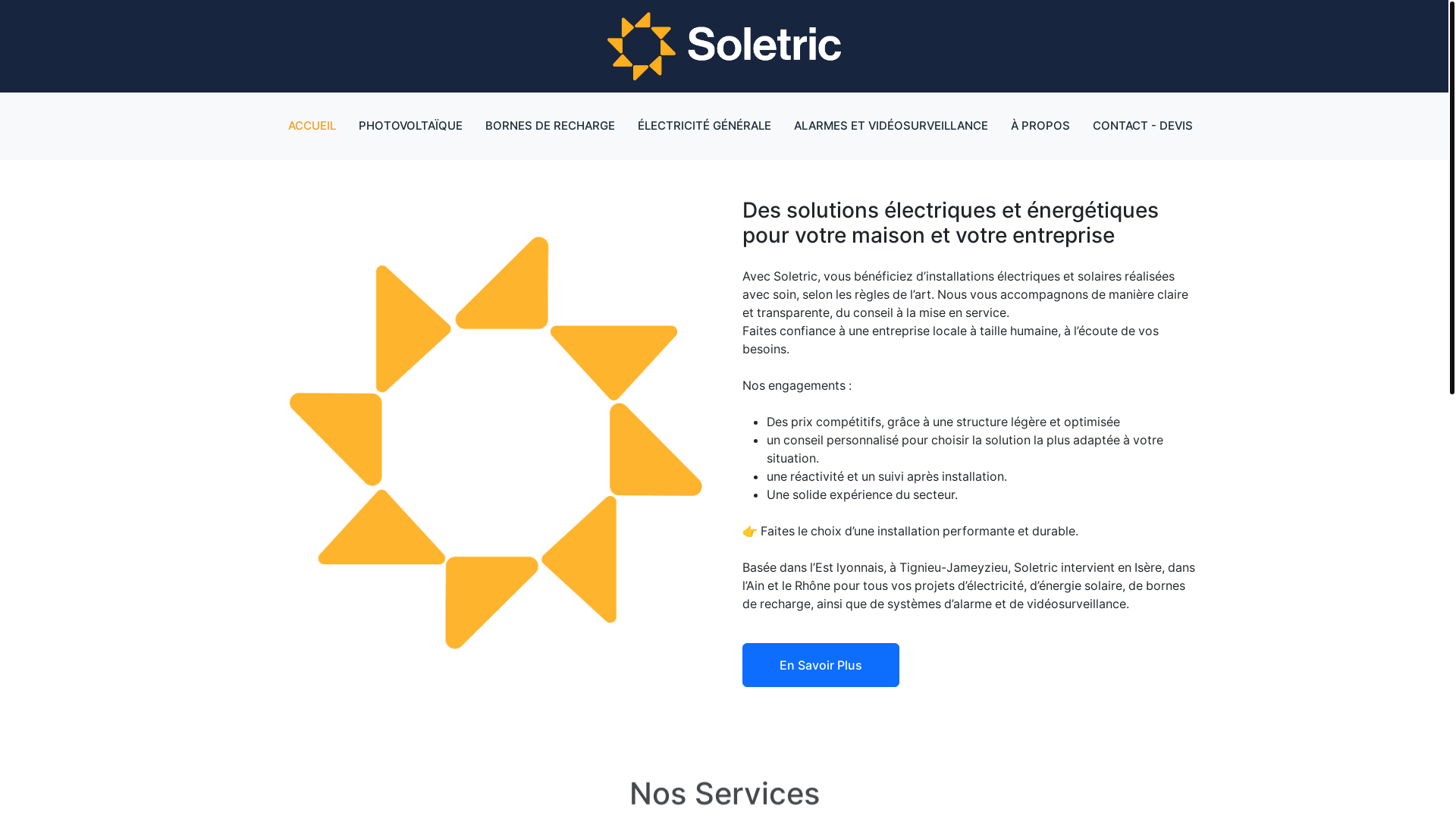website screenshot of https://soletric.fr/