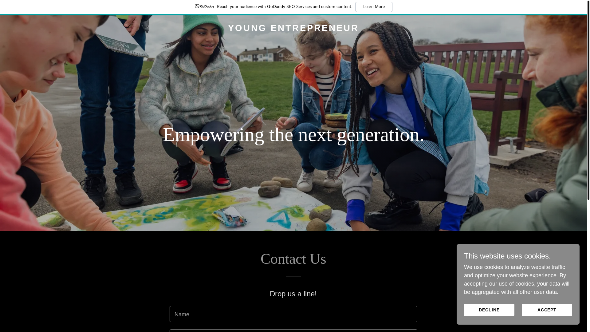 website screenshot of https://youngentrepreneurltd.com/