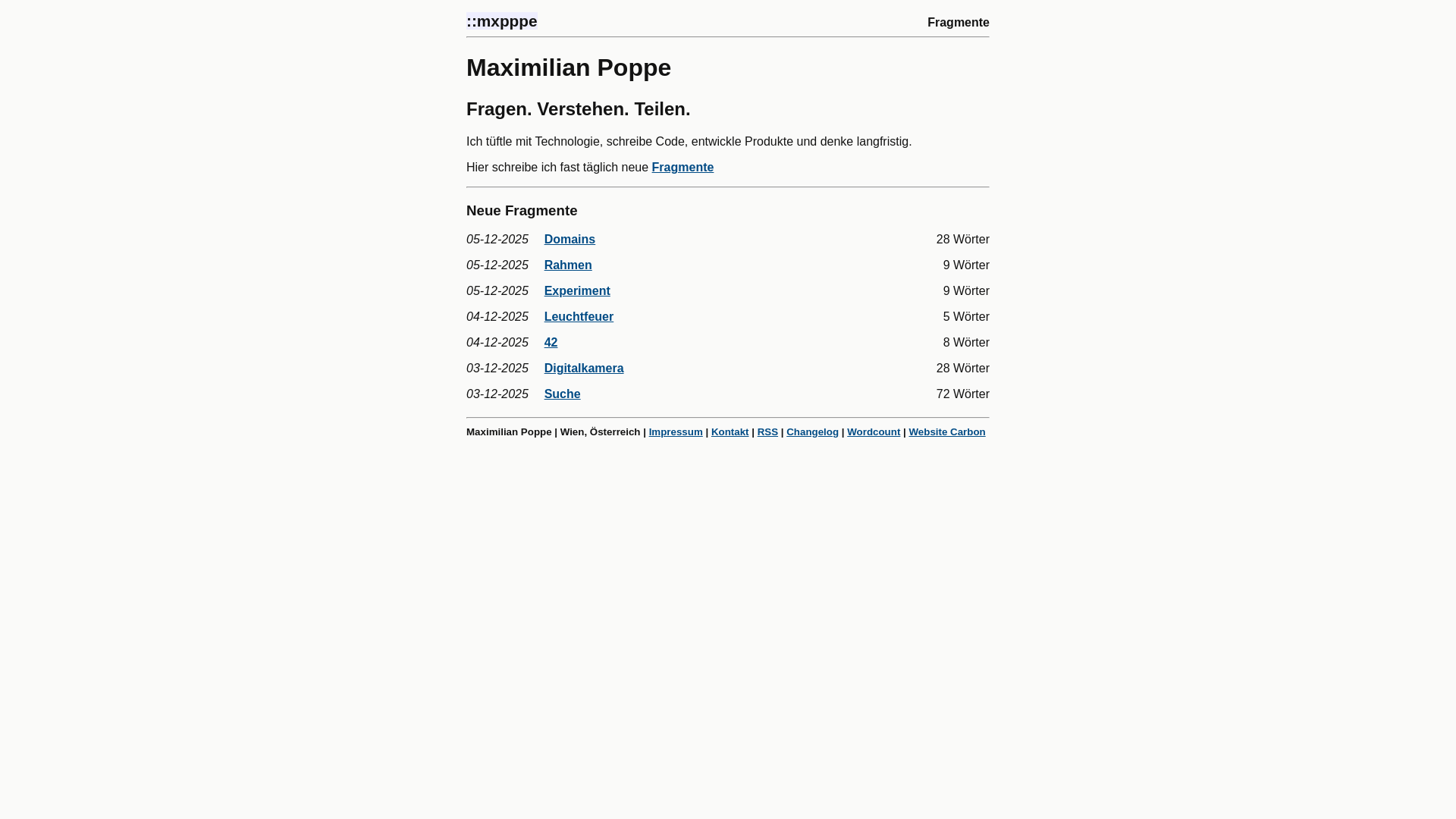 website screenshot of https://mxpppe.at/