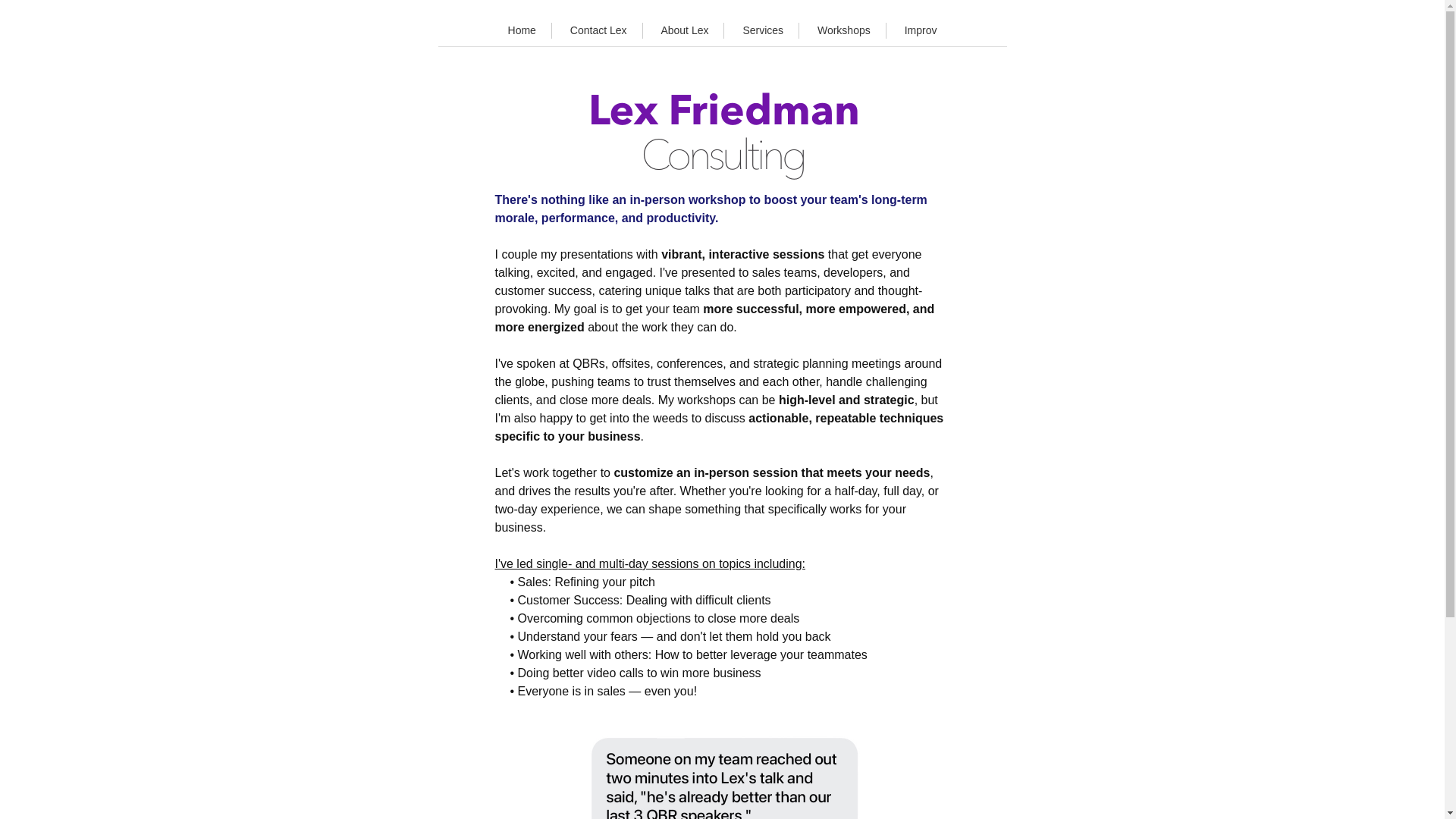website screenshot of https://lexfriedmanspeaks.com/