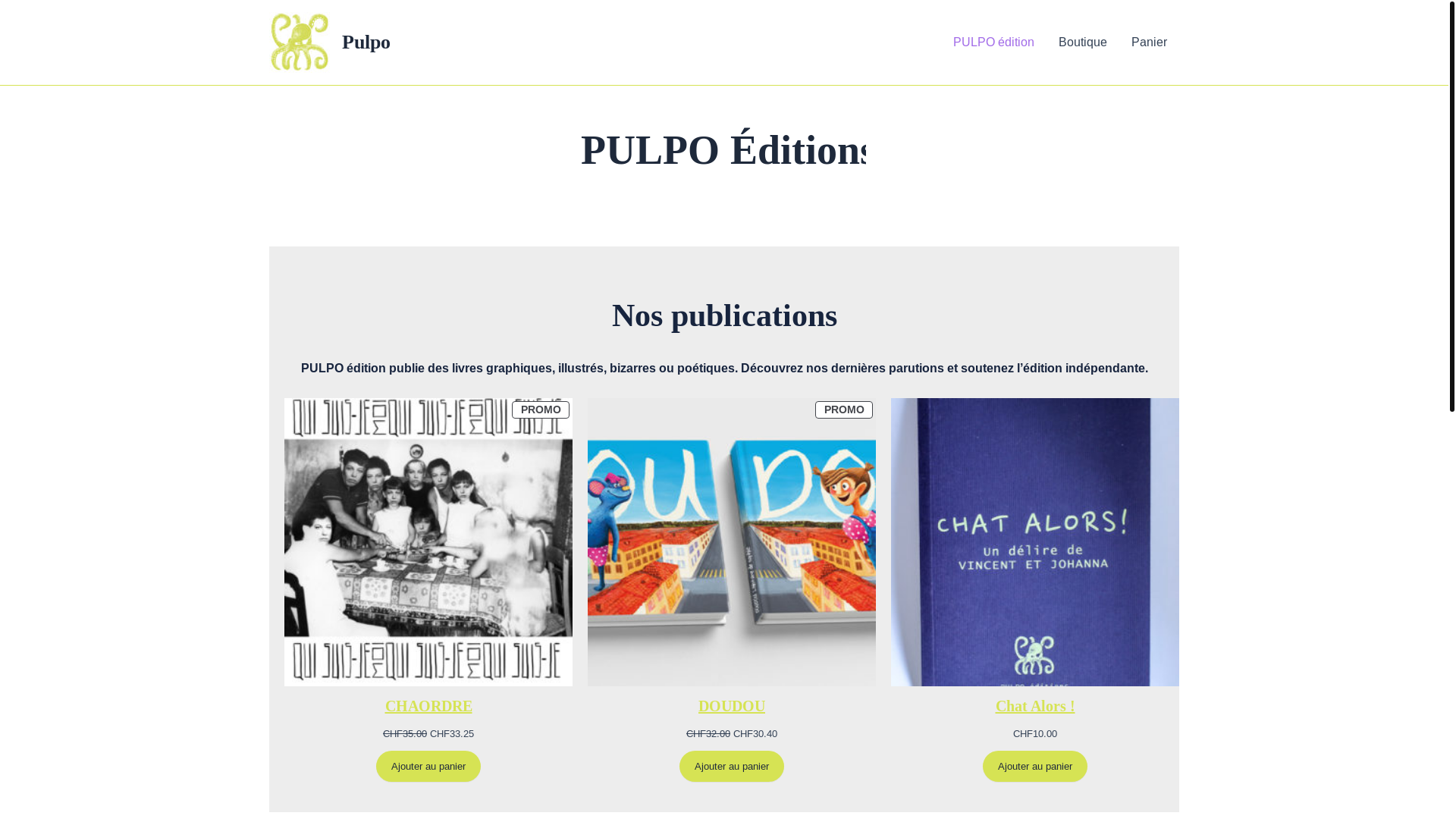 website screenshot of https://pulpoofficiel.ch/