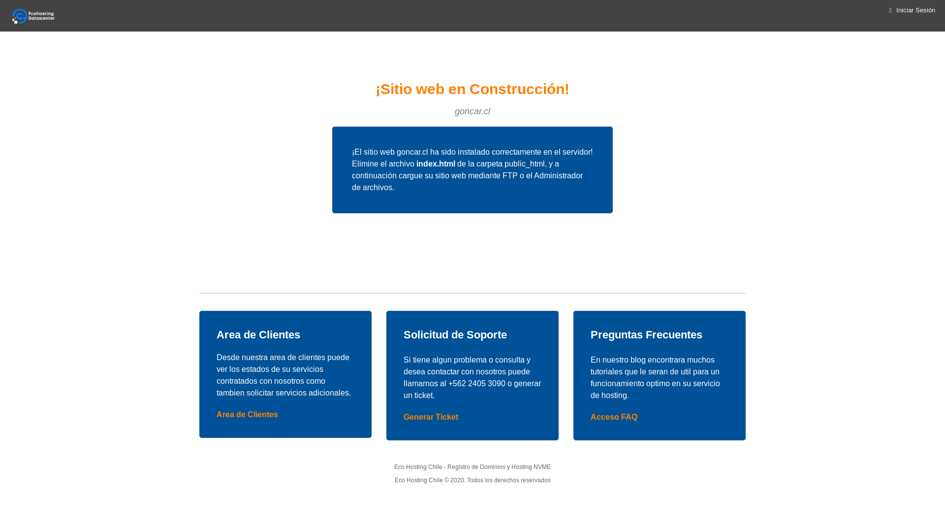 website screenshot of https://goncar.cl/