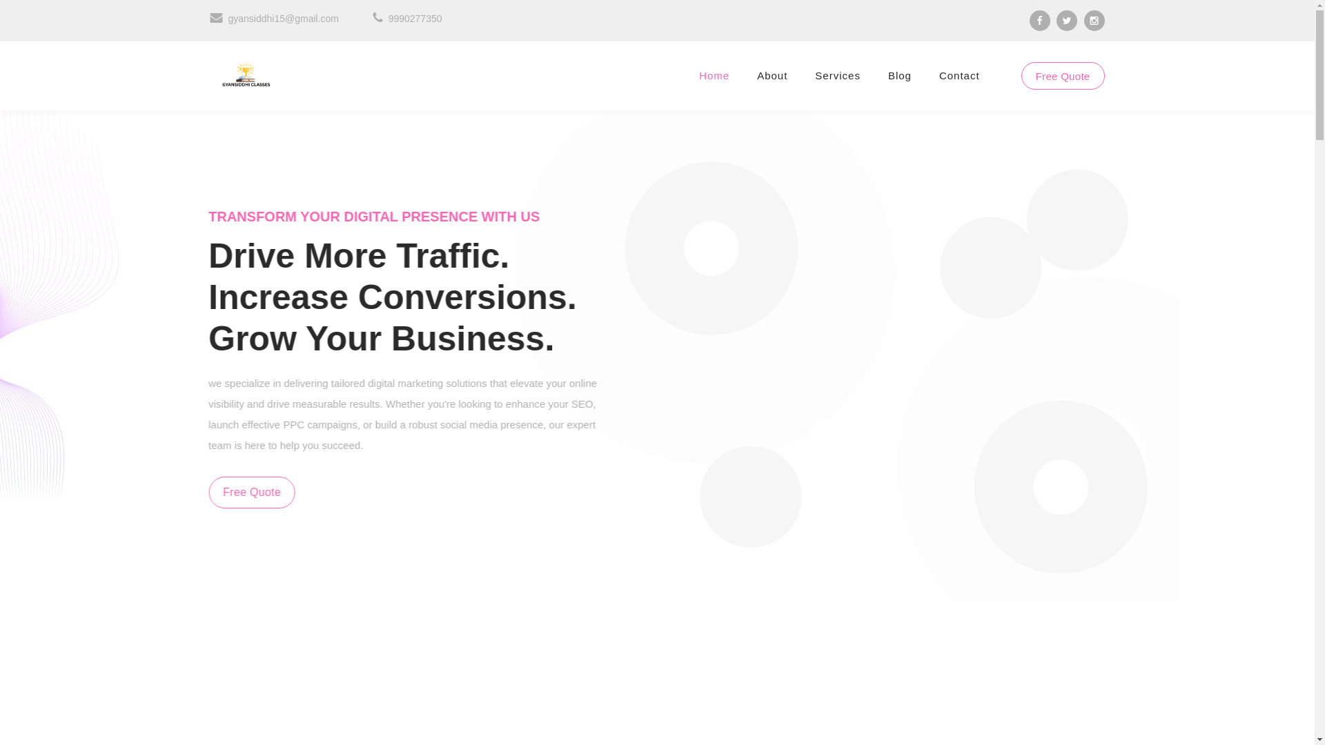 website screenshot of https://gyansiddhiclasses.shop/