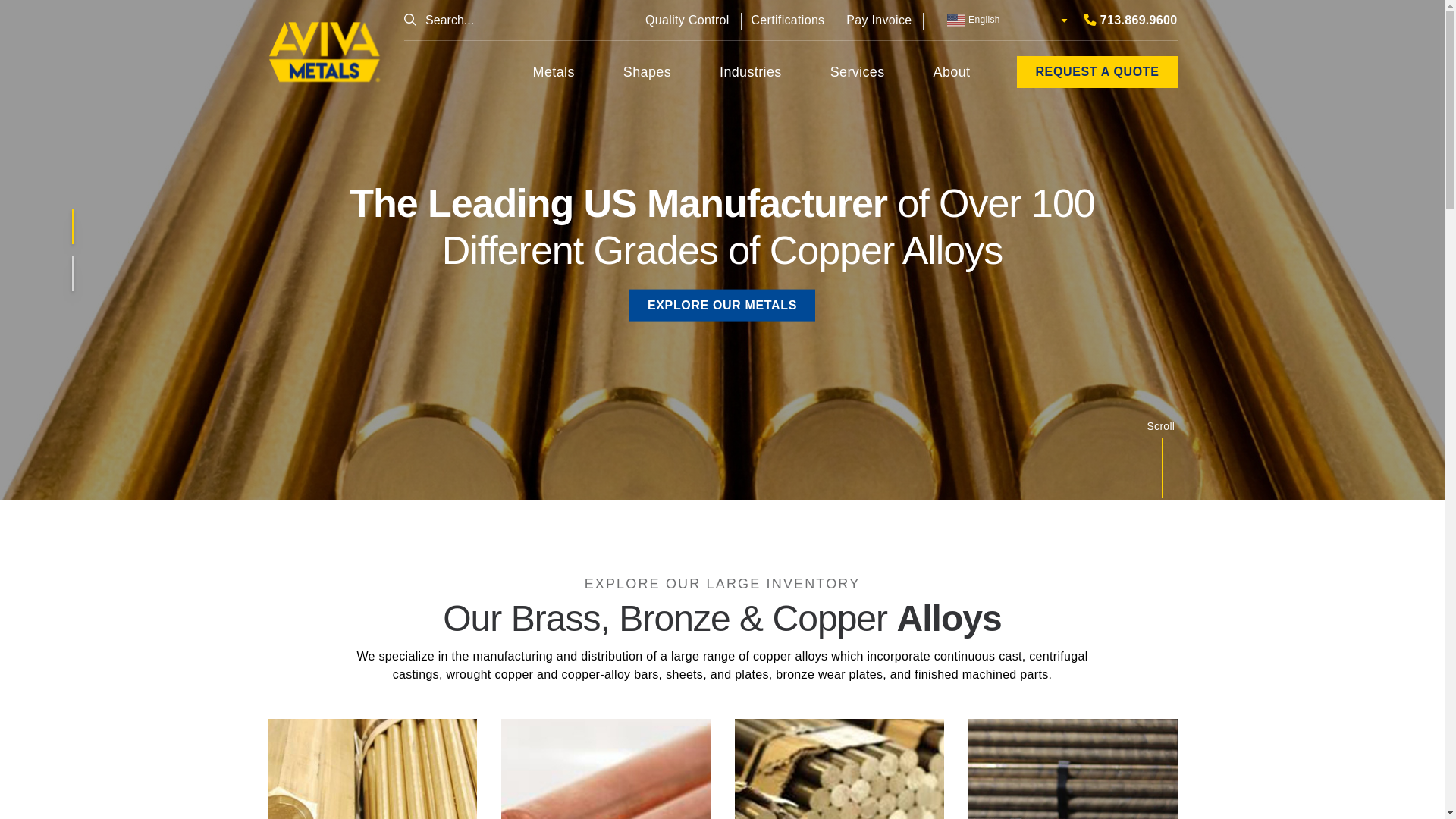 website screenshot of https://avivametalinc.com/