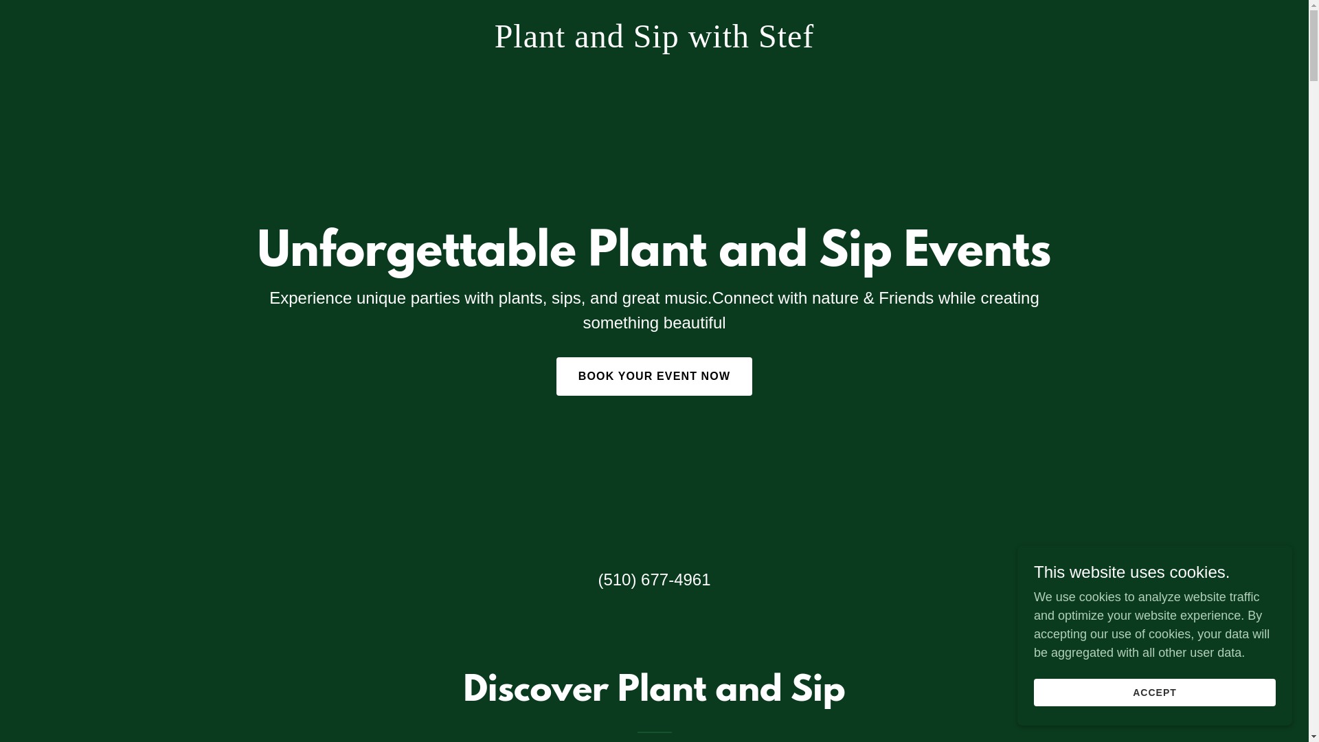 website screenshot of https://plantandsipwithstef.com/