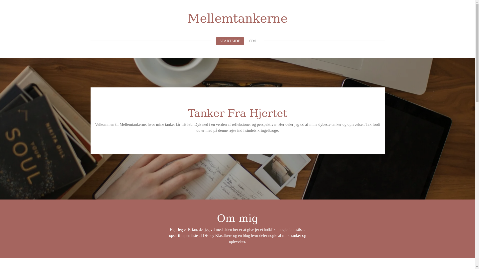 website screenshot of https://mellemtankerne.org/