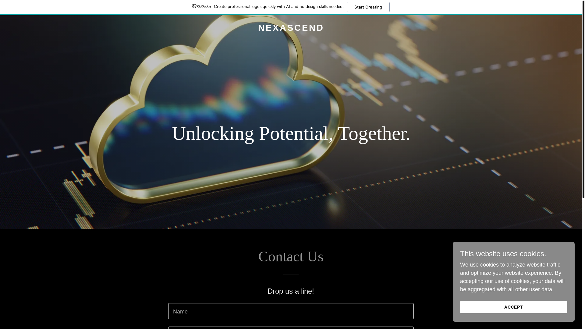 website screenshot of https://nexascend.com/