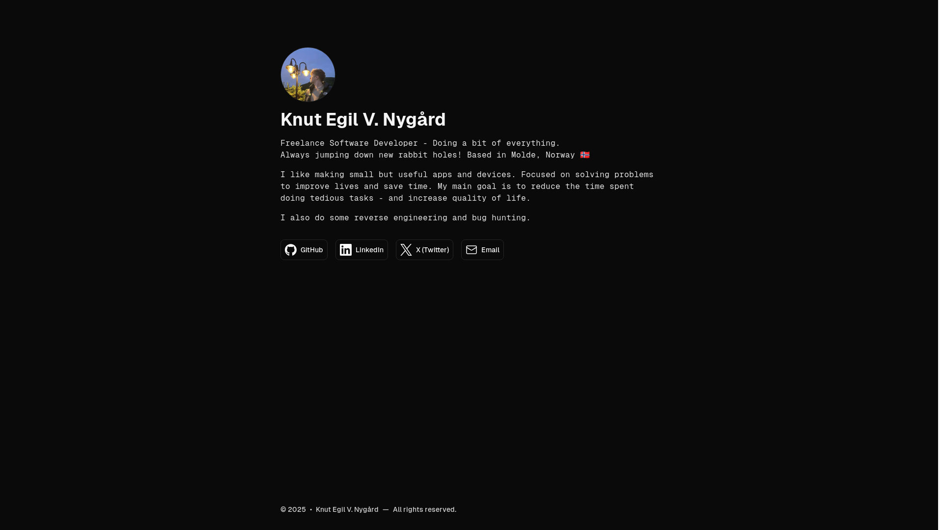 website screenshot of https://knutegil-dev.pages.dev/