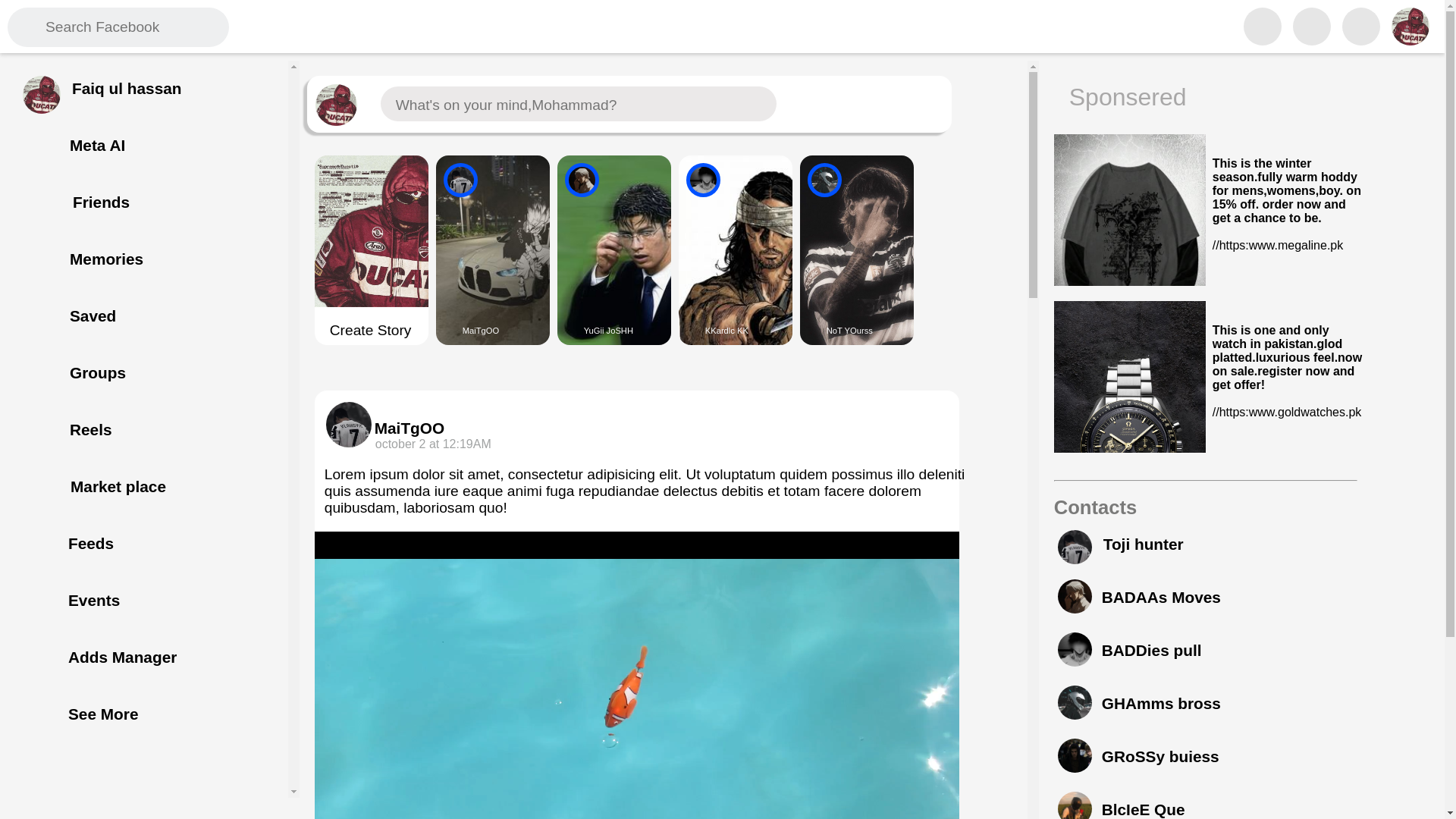 website screenshot of https://mohammad036x.github.io/facebook-clone/