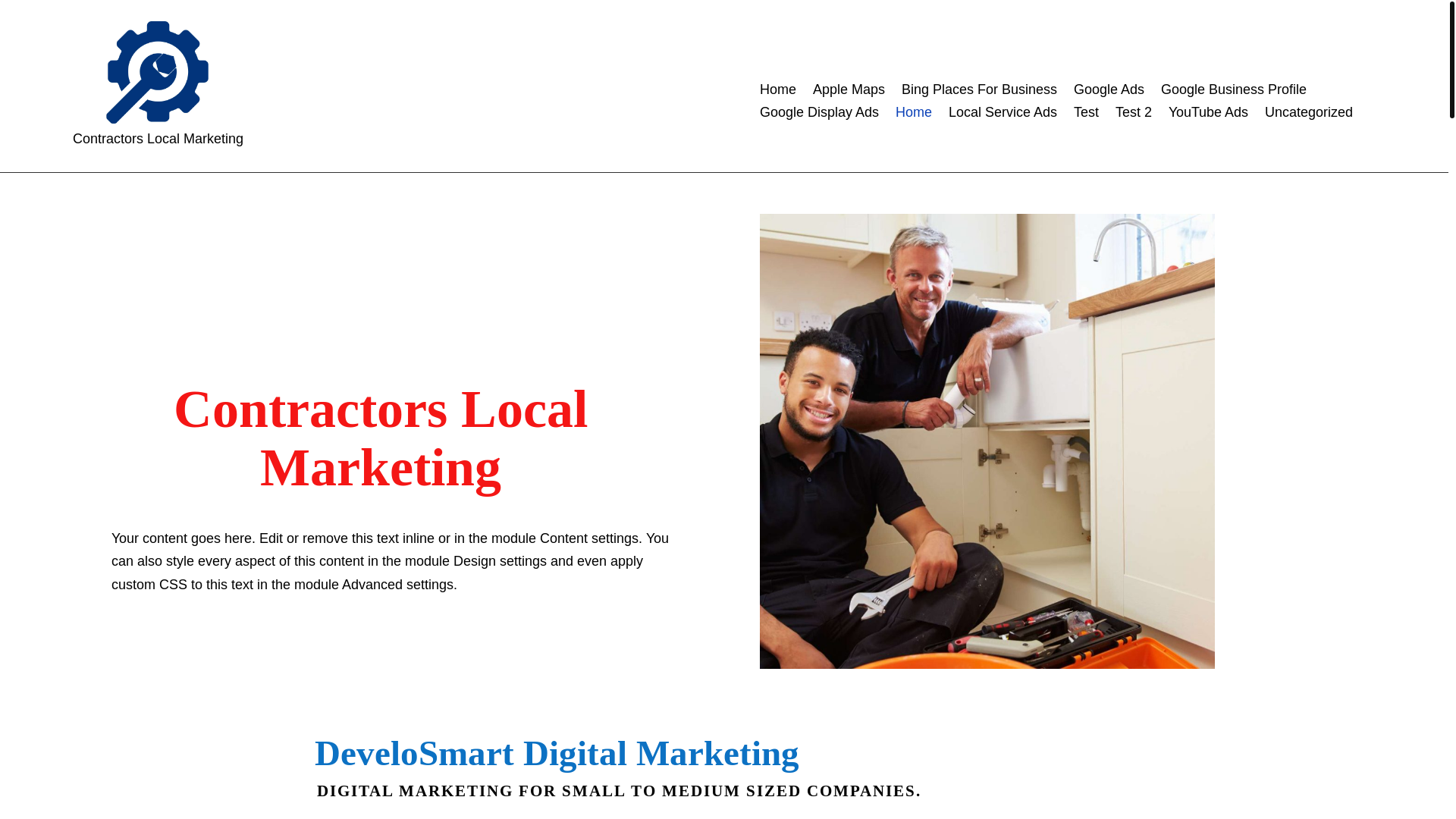 website screenshot of https://marketingforcontractors.pro/