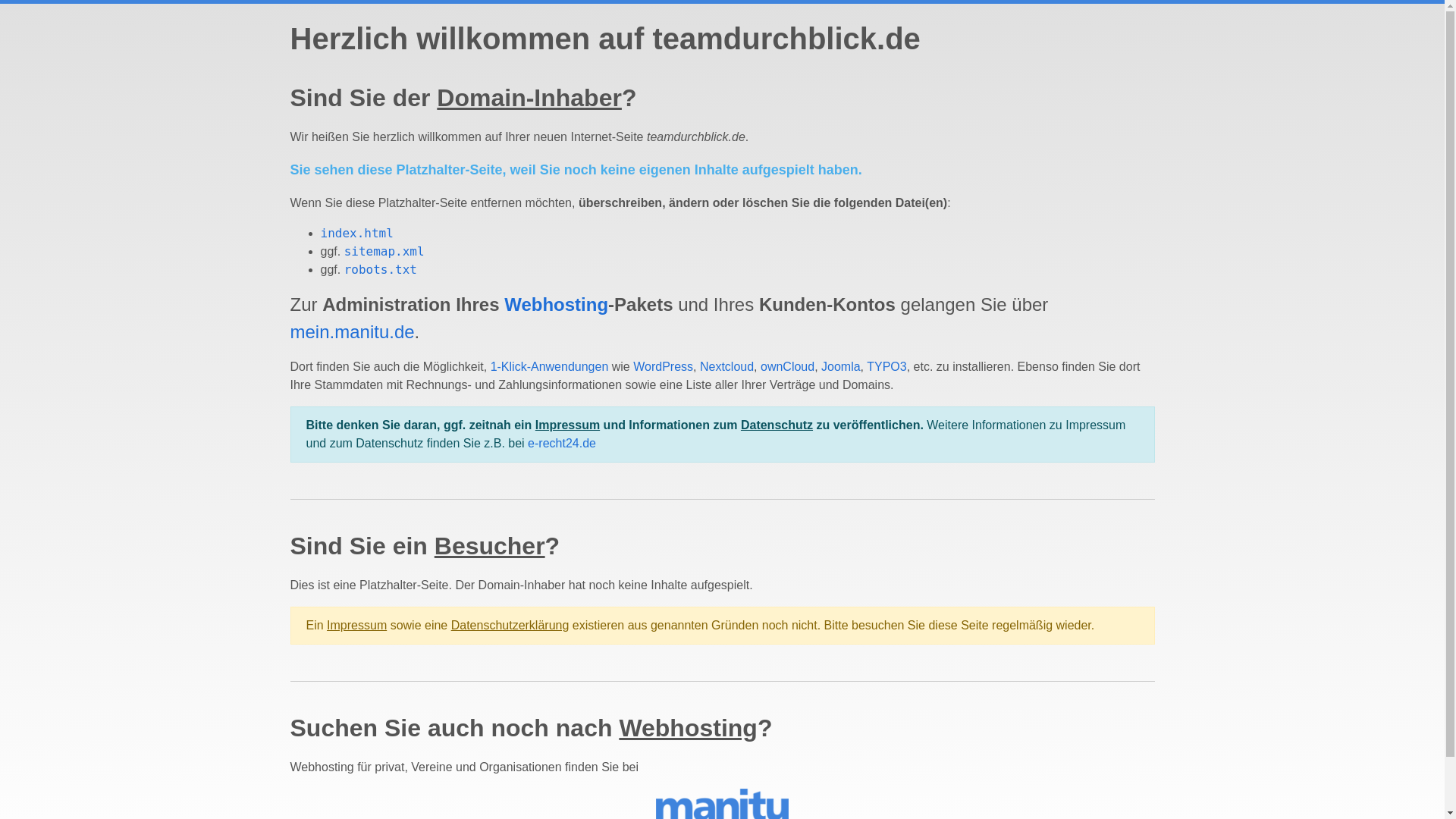 website screenshot of https://teamdurchblick.de/