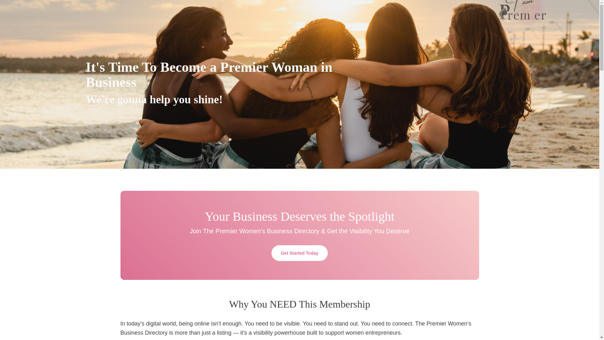 website screenshot of https://becomeapremierwoman.com/