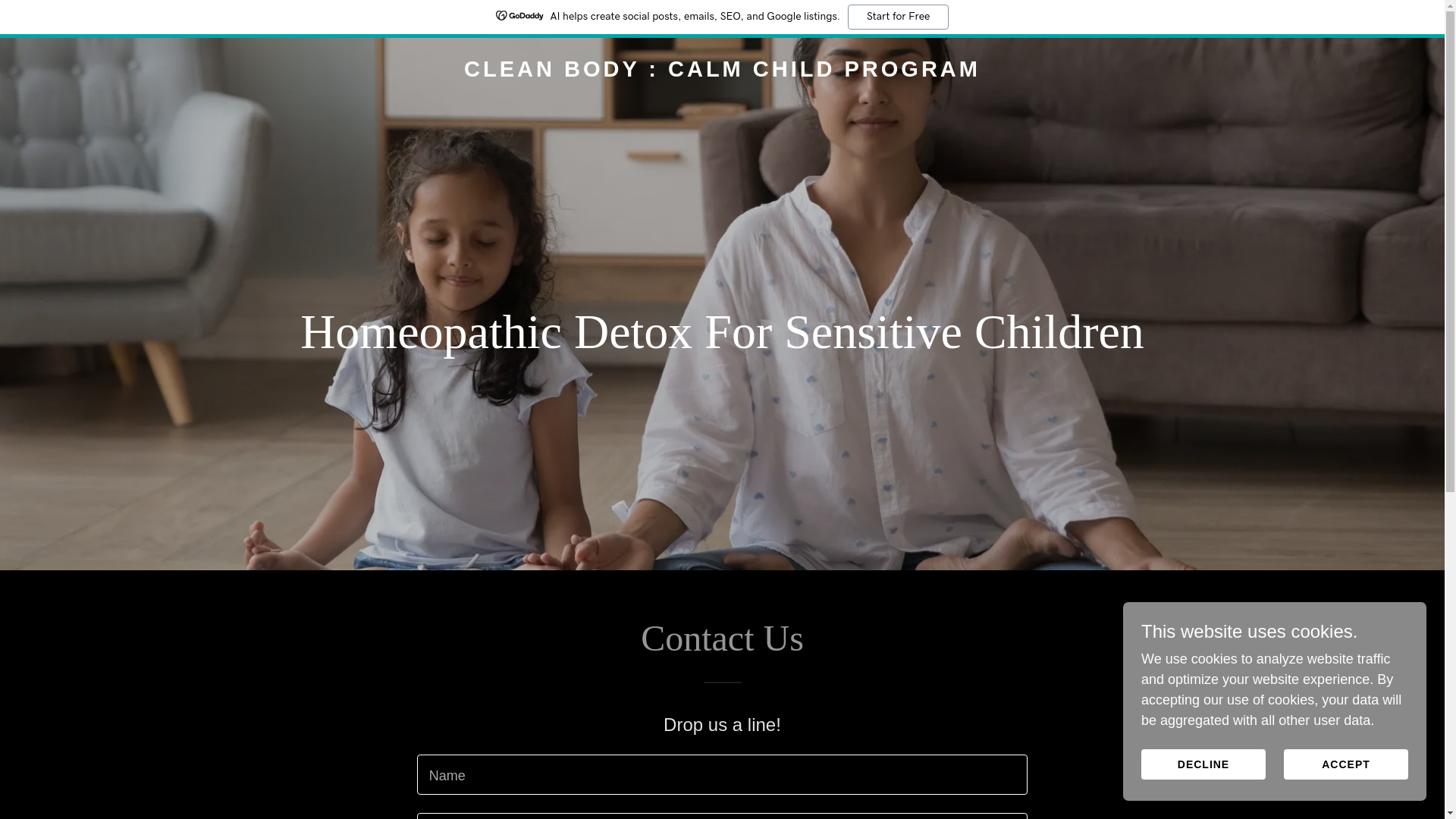 website screenshot of https://cleanbodycalmchild.com/