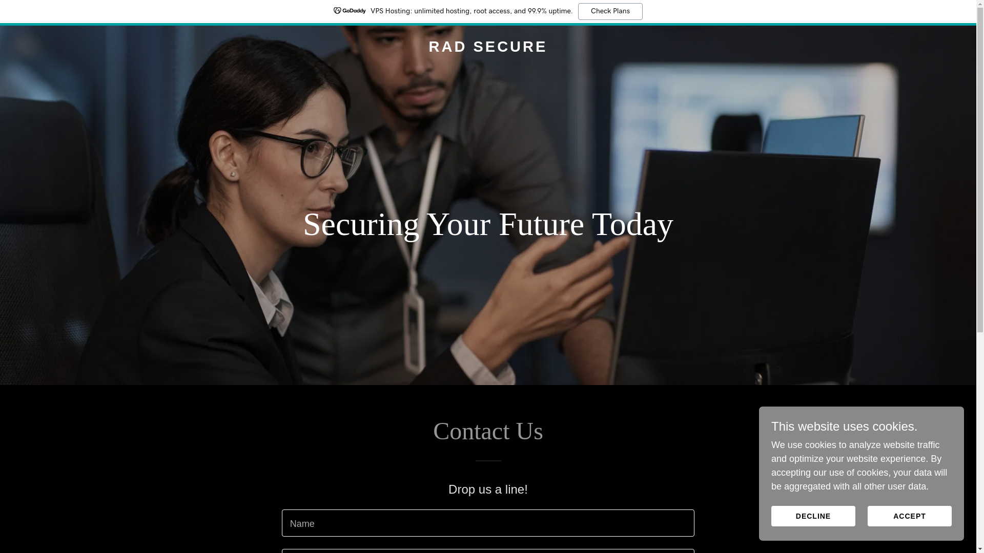 website screenshot of https://radsecure.co.uk/