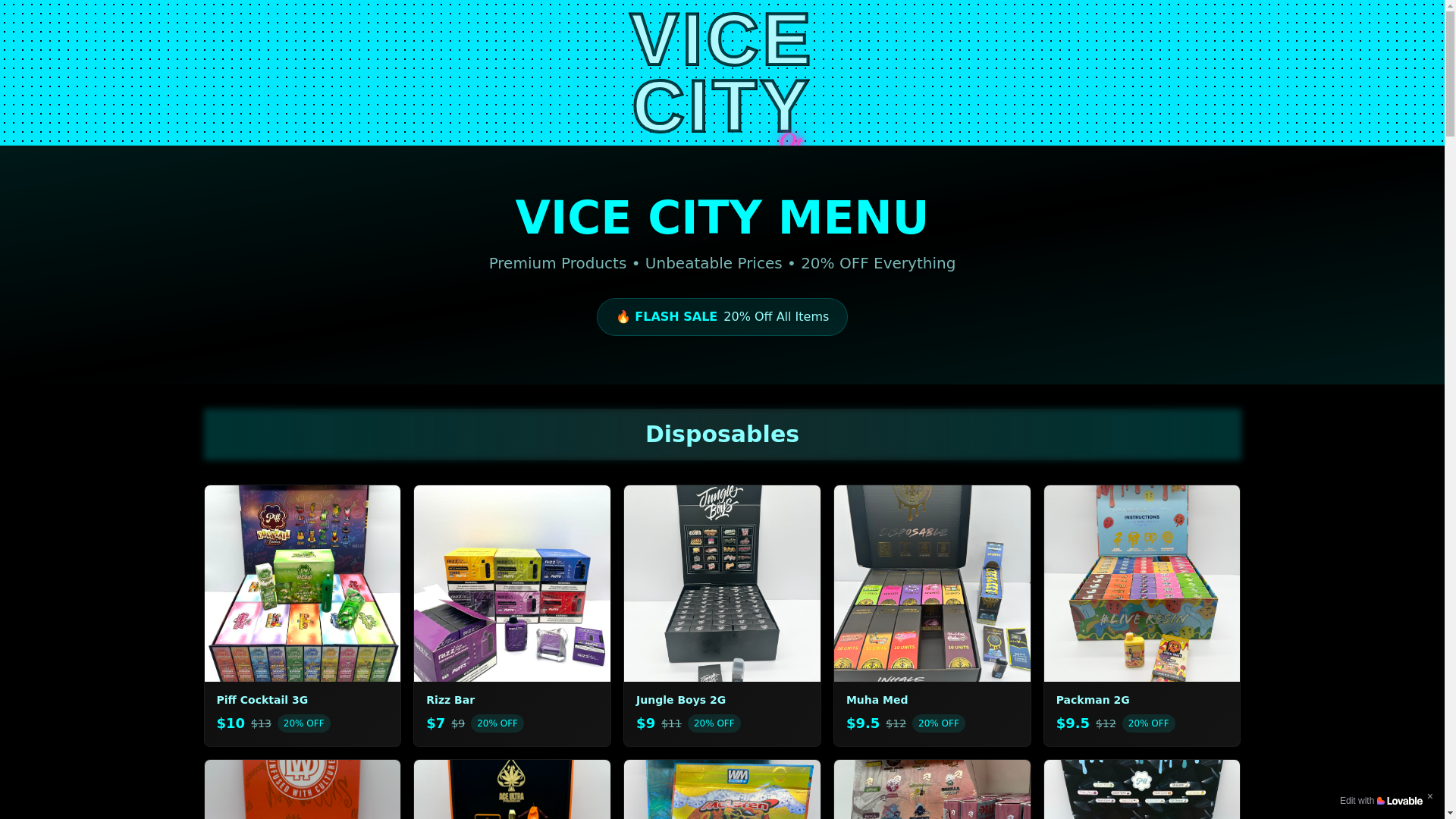 website screenshot of https://vicecityofficial.com/