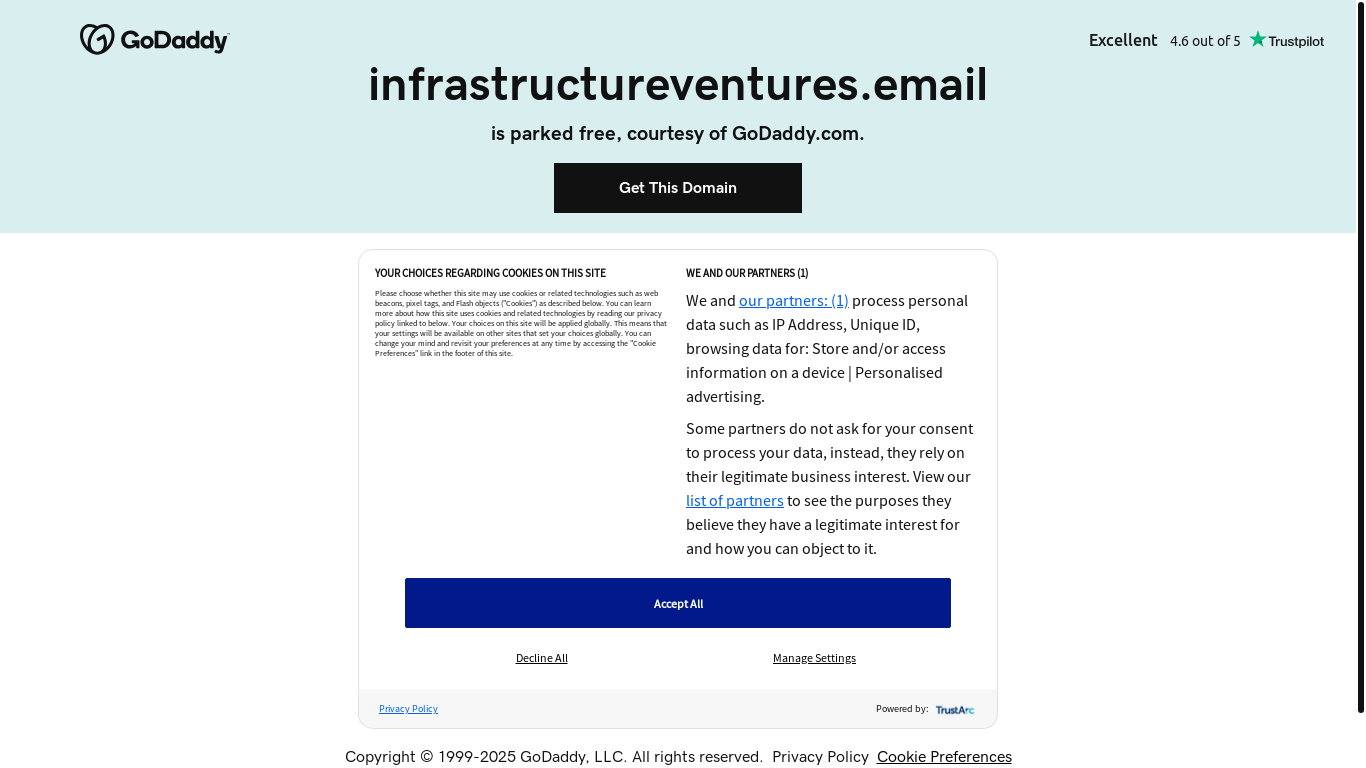 website screenshot of https://infrastructureventures.email/