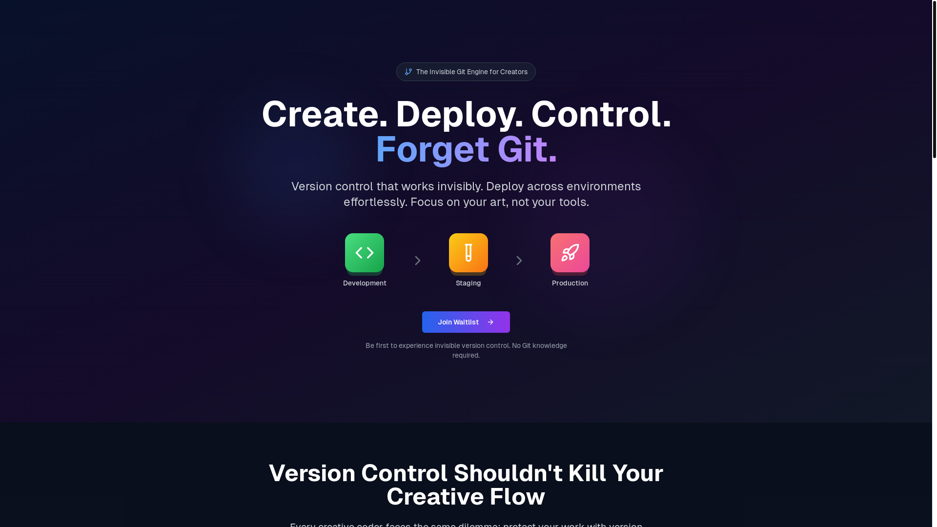 website screenshot of https://versionvibe-landing.pages.dev/
