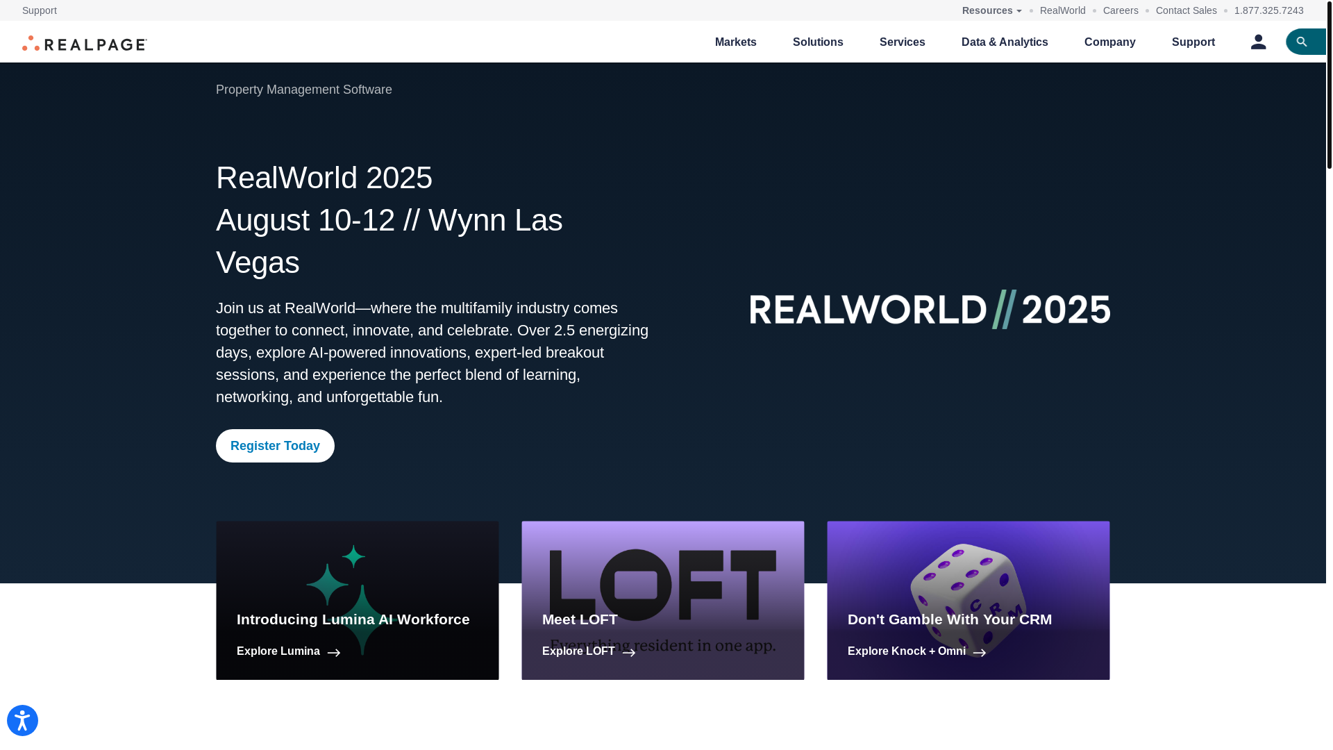 website screenshot of https://realpage.com/