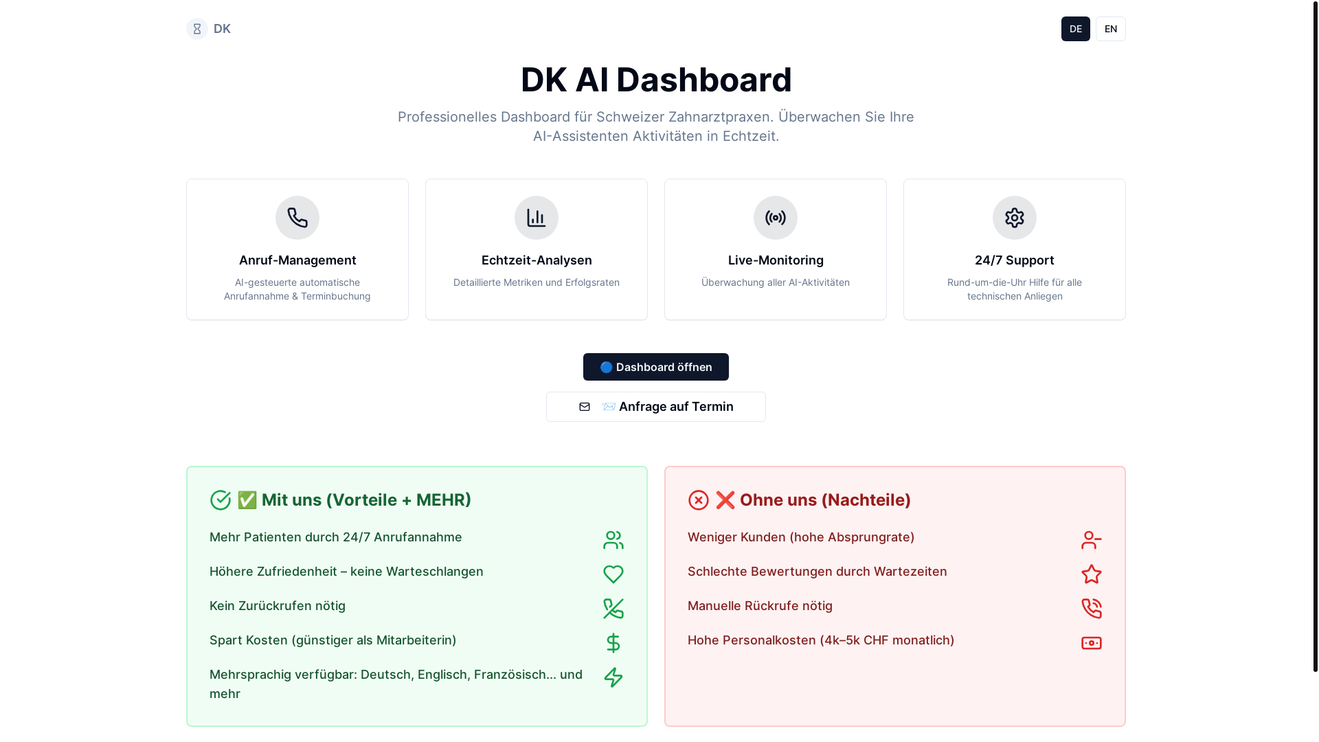 website screenshot of https://dkaisystem.com/