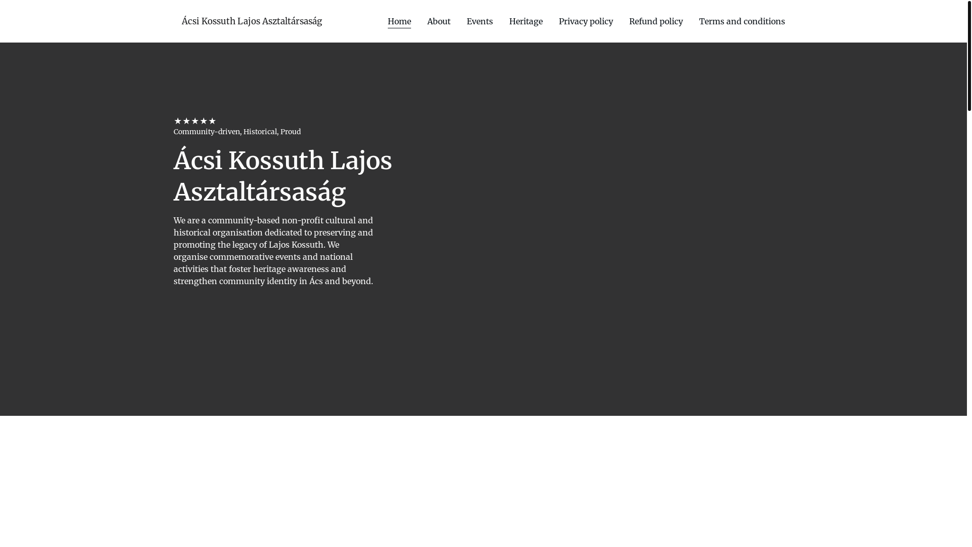 website screenshot of https://acsikossuthlajosasztaltarsasag.pro/