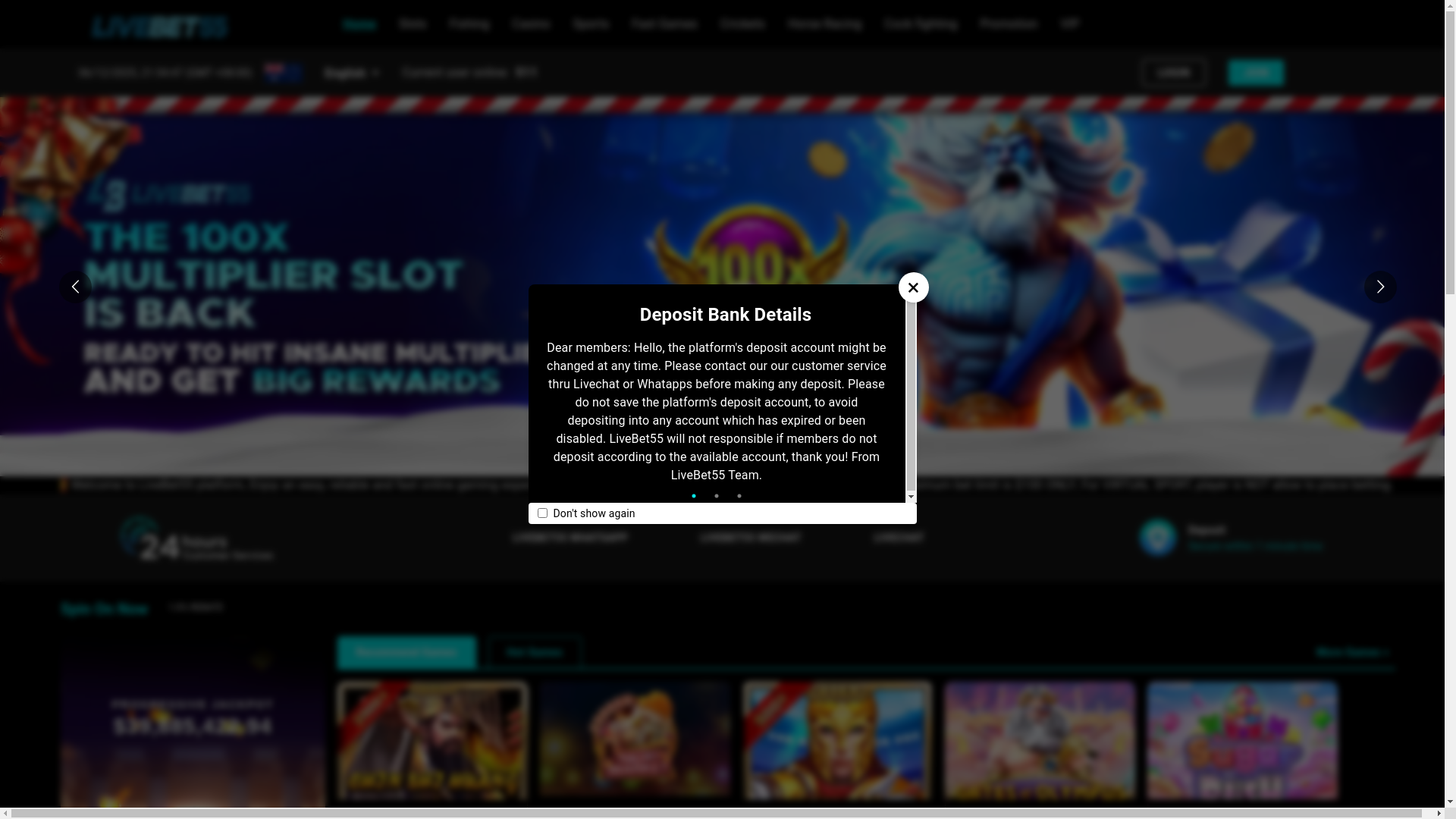 website screenshot of https://livebet55au1.com/