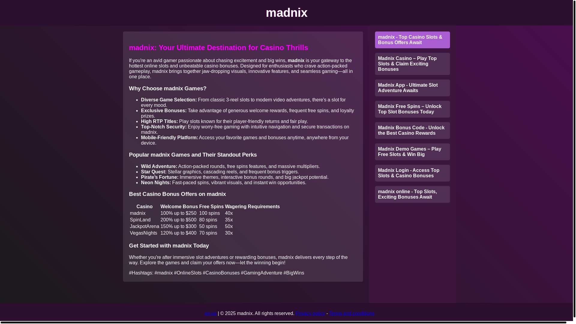 website screenshot of https://play-madnix.com/