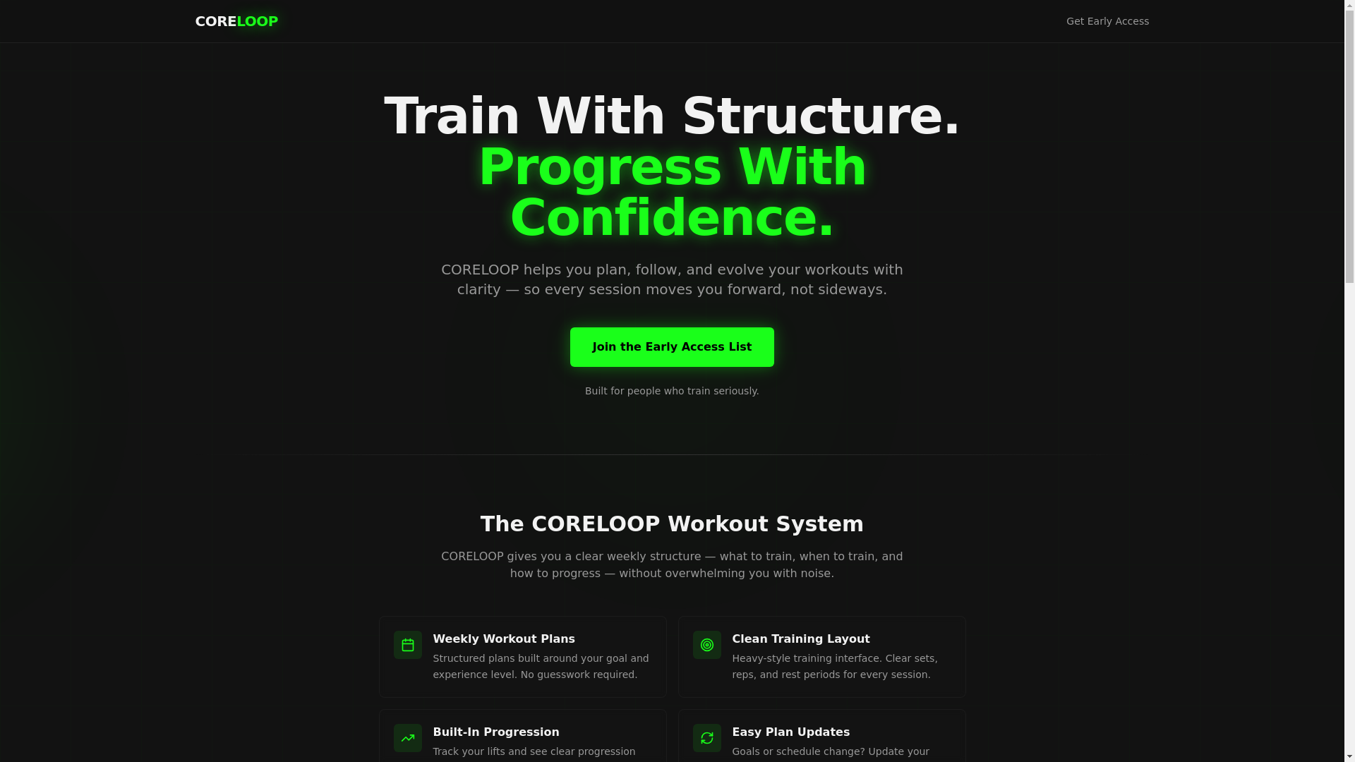 website screenshot of https://coreloop.co.in/