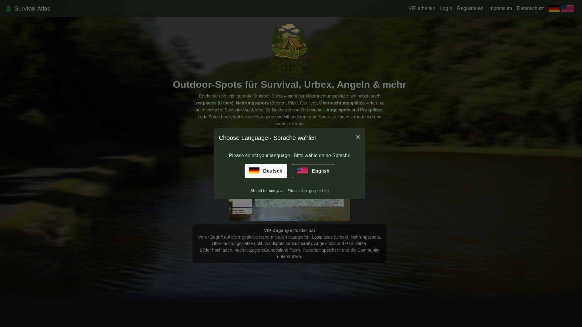 website screenshot of https://survival-atlas.com/